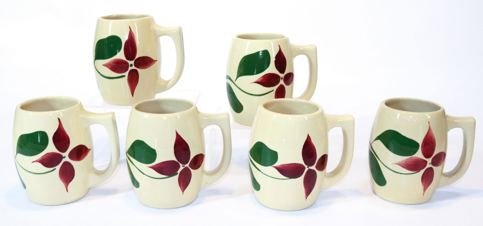 (6) WATT WARE STAR FLOWER MUGS (1 of 3)