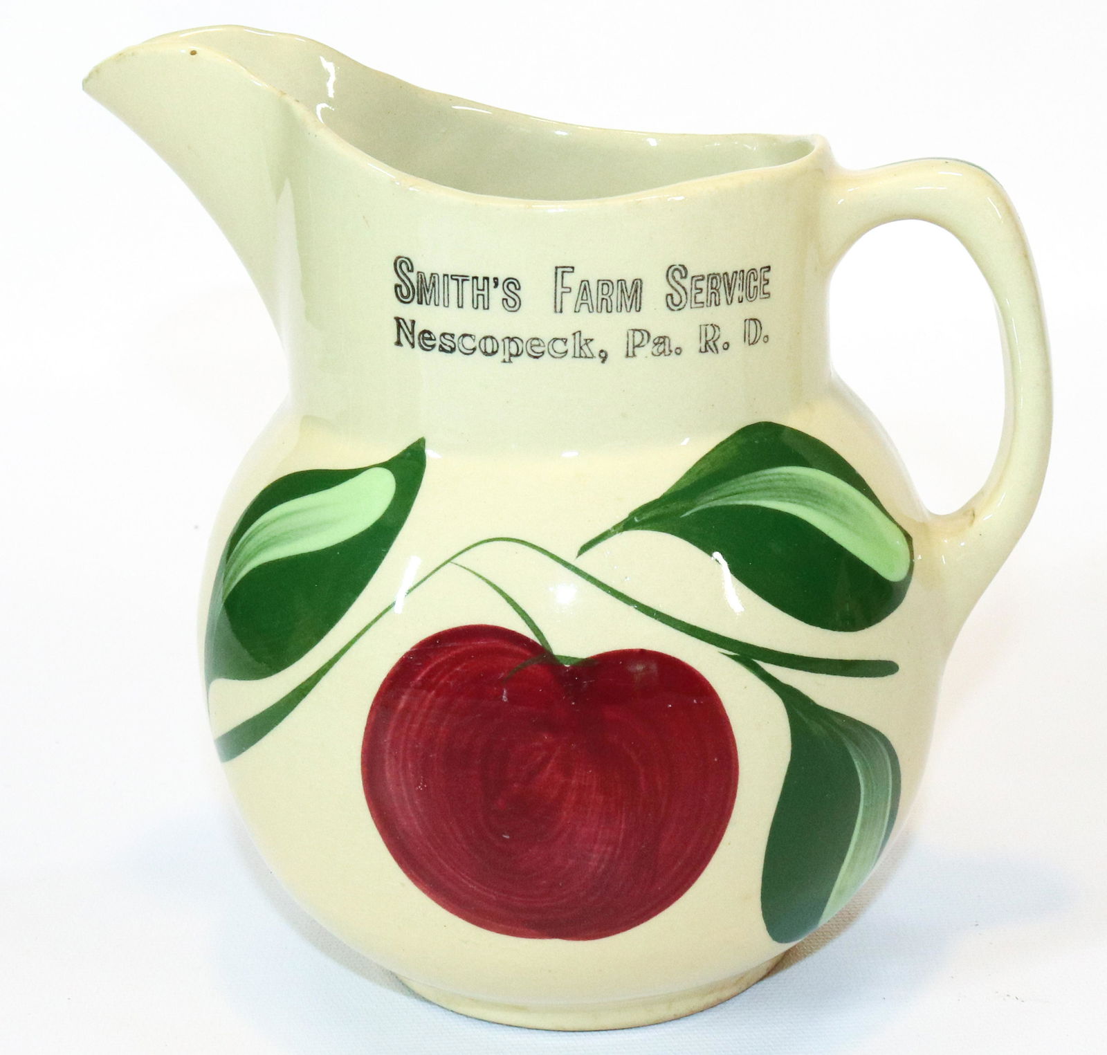 WATT WARE ADVERTISING PITCHER (1 of 5)