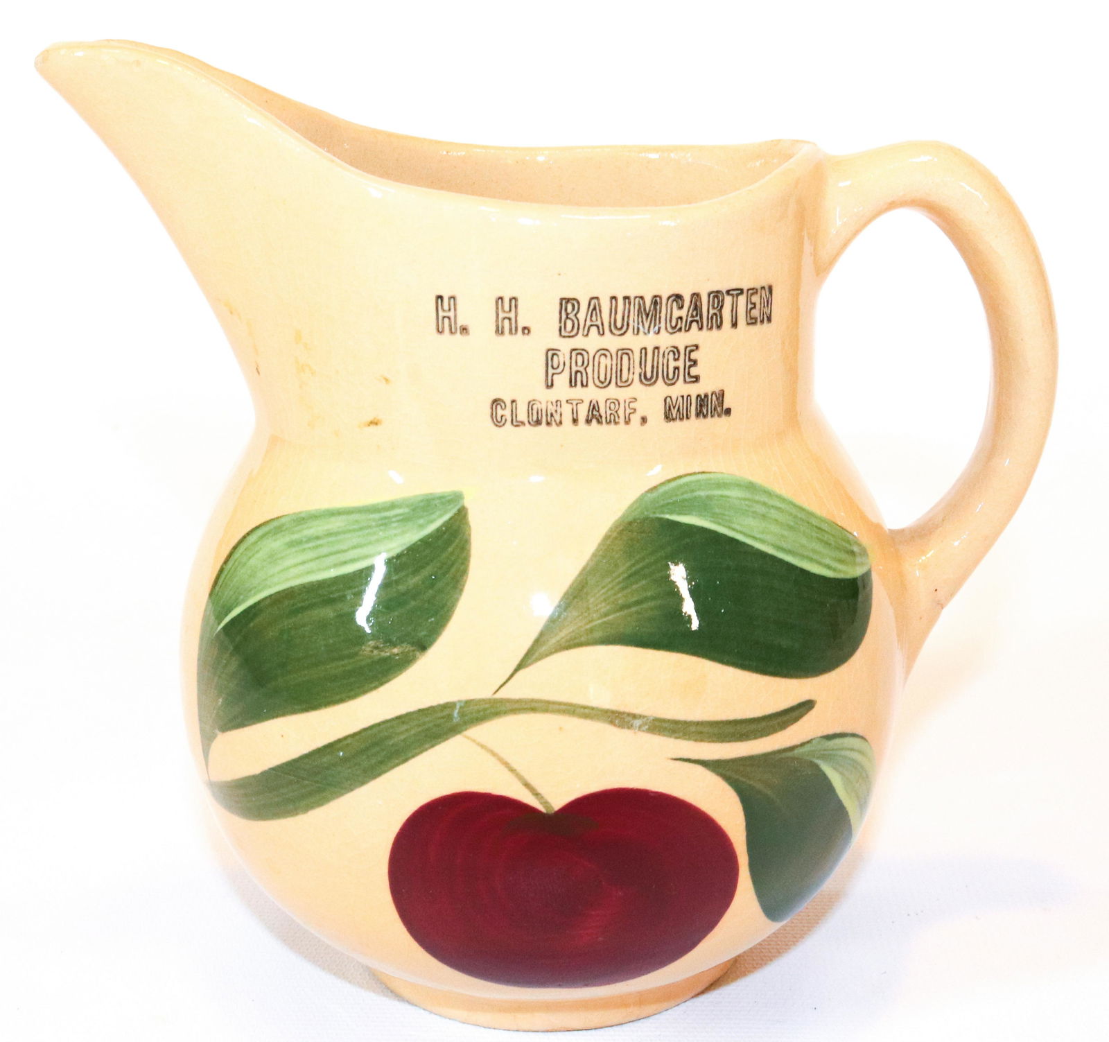 WATT WARE ADVERTISING PITCHER (1 of 4)