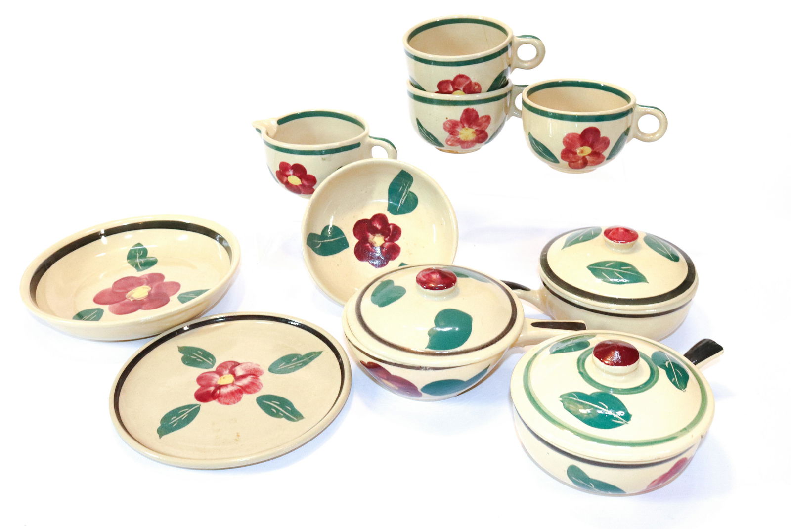 GROUP LOT OF WATT WARE RIO ROSE PATTERN DISHES (1 of 5)