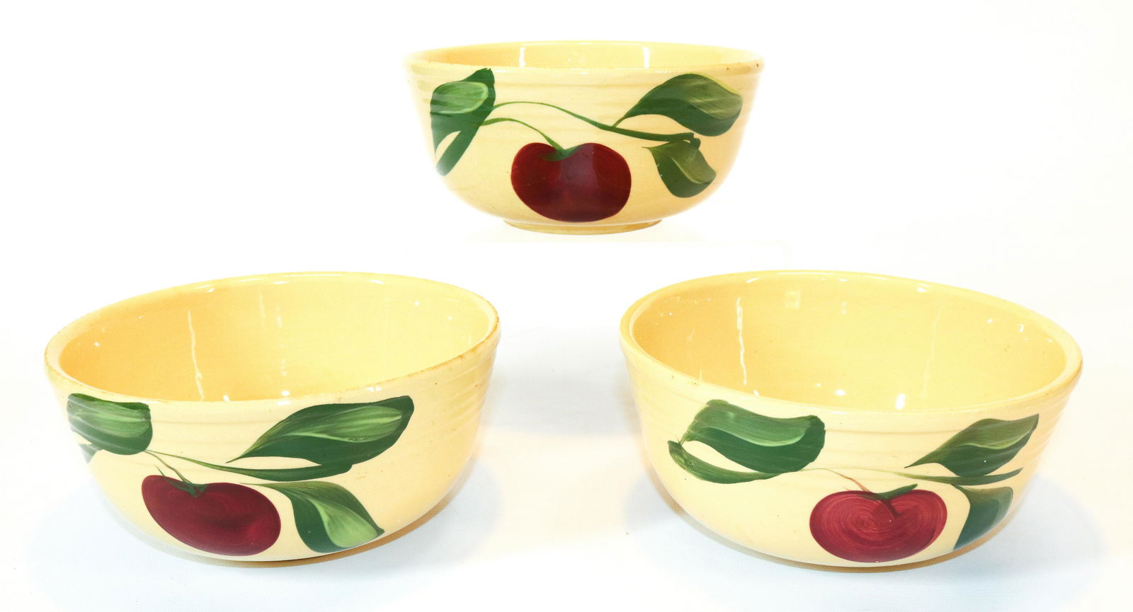 (3) WATT WARE POTTERY MIXING BOWLS (1 of 3)