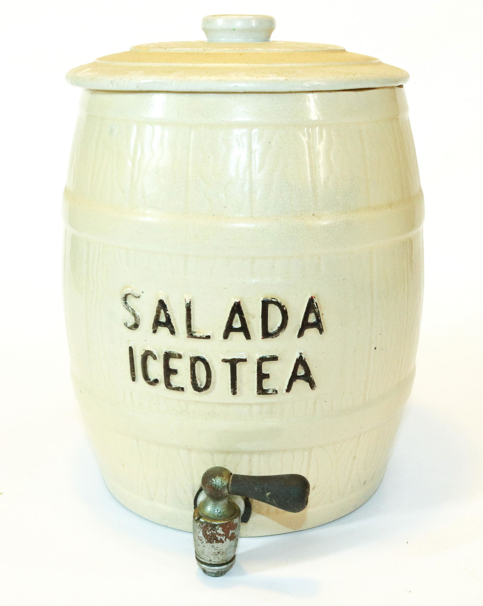 WATT WARE POTTERY ICED TEA KEG (1 of 4)