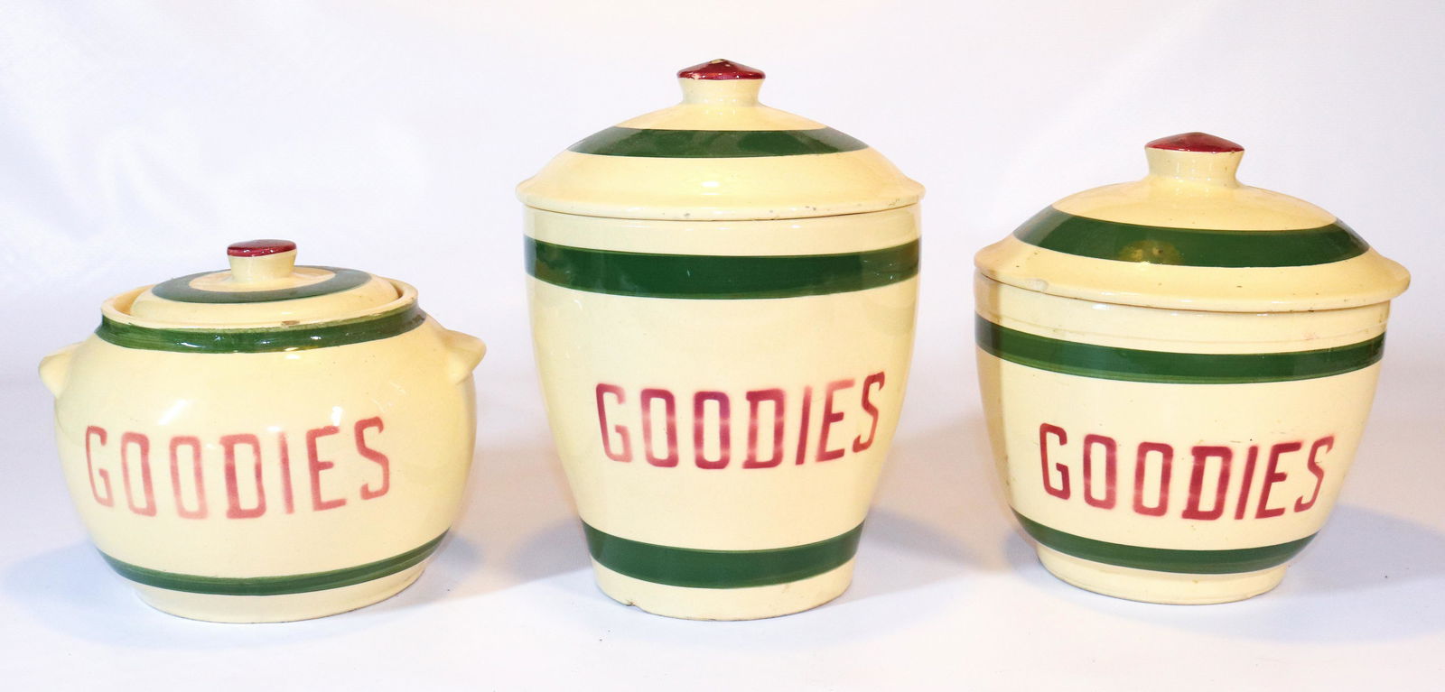 (3) WATT WARE POTTERY STENCILED GOODIES JARS (1 of 10)