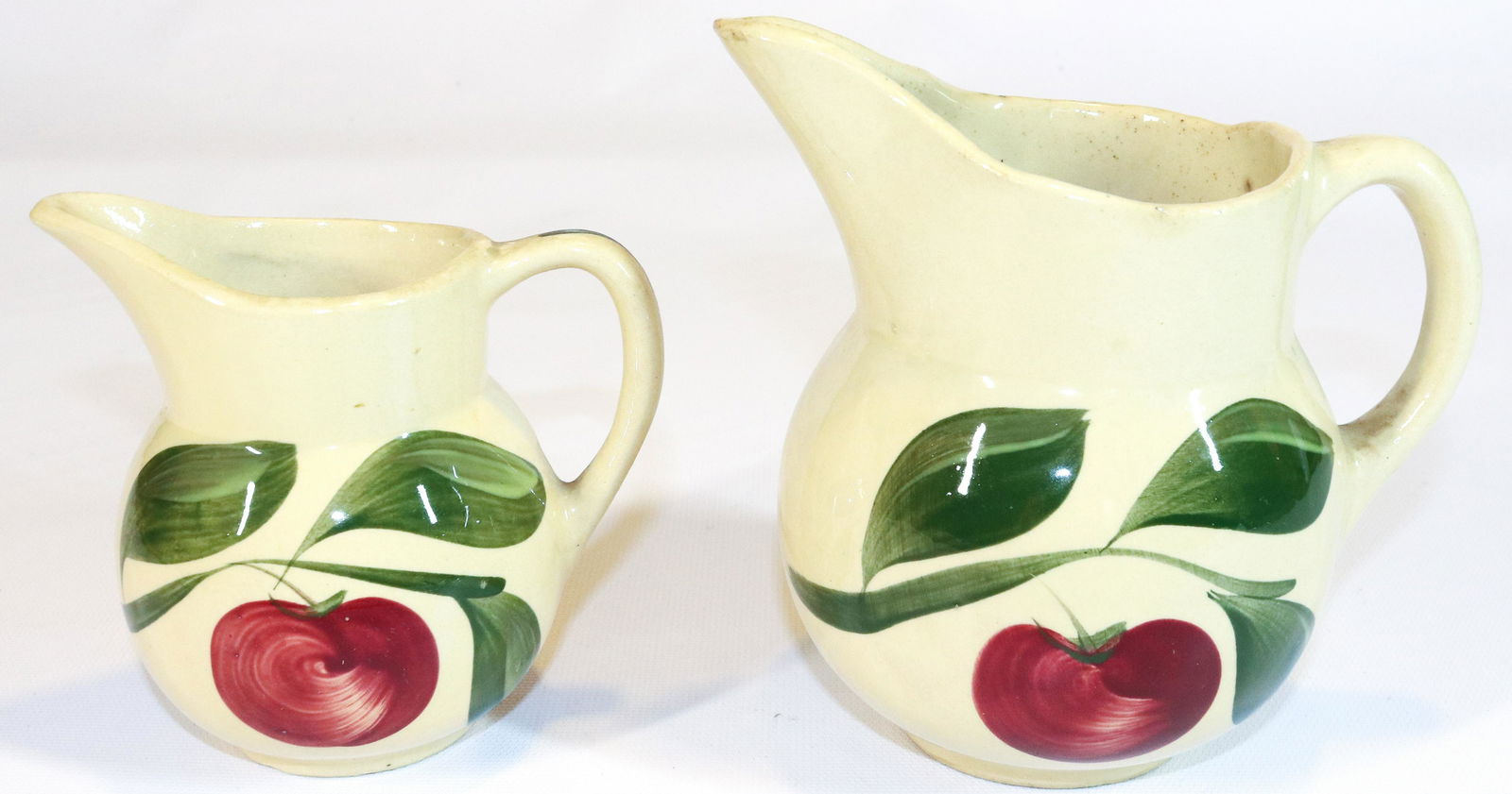 (2) WATT WARE POTTERY PITCHERS (1 of 4)