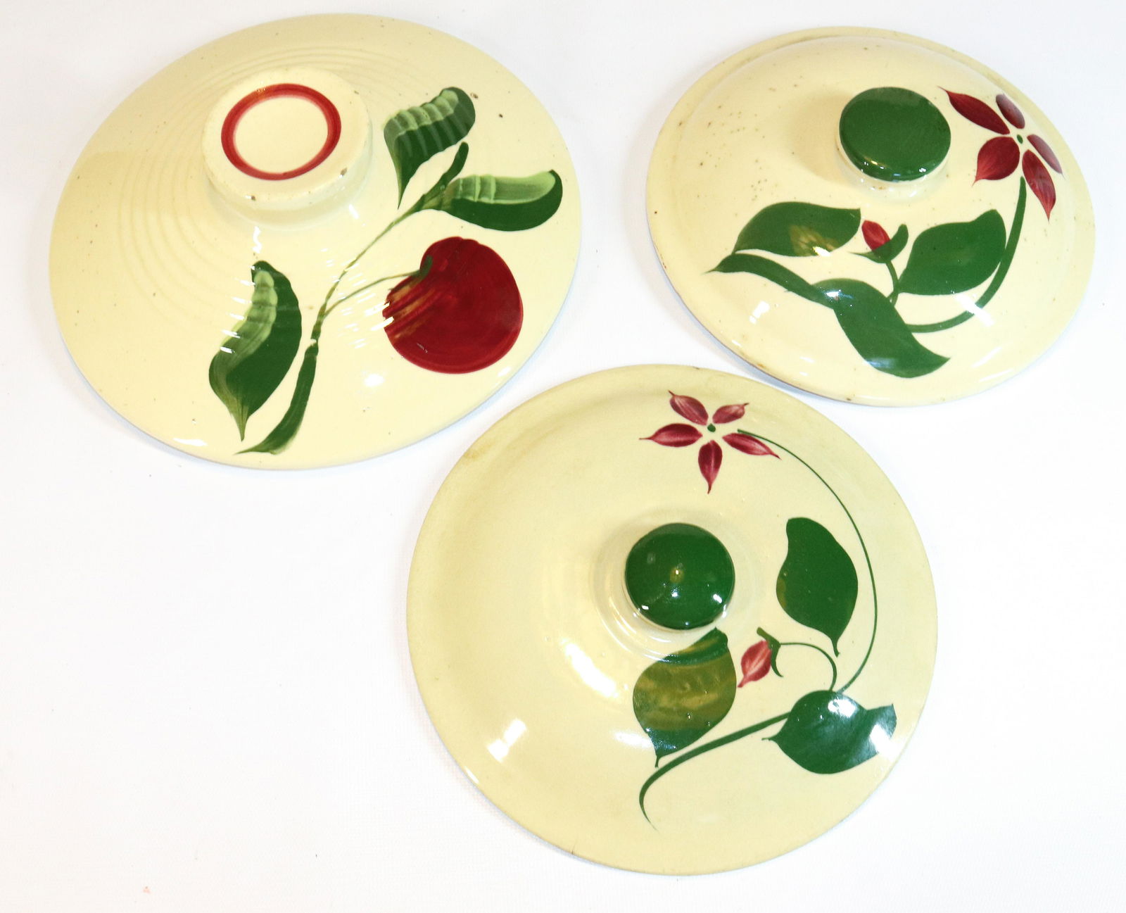 (3) WATT WARE POTTERY LIDS (1 of 2)