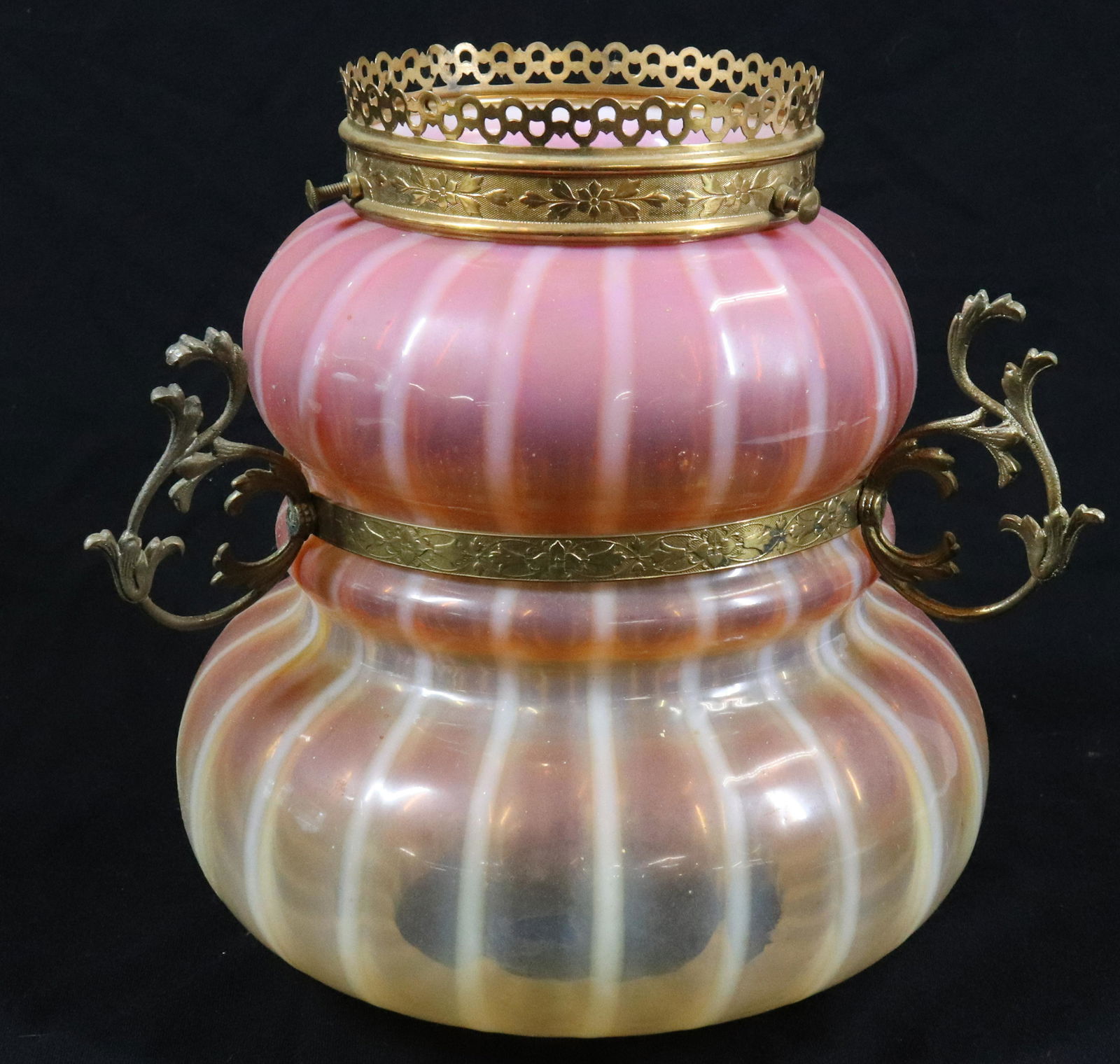 PINK OPALESCENT GLASS HALL LIGHT (1 of 3)