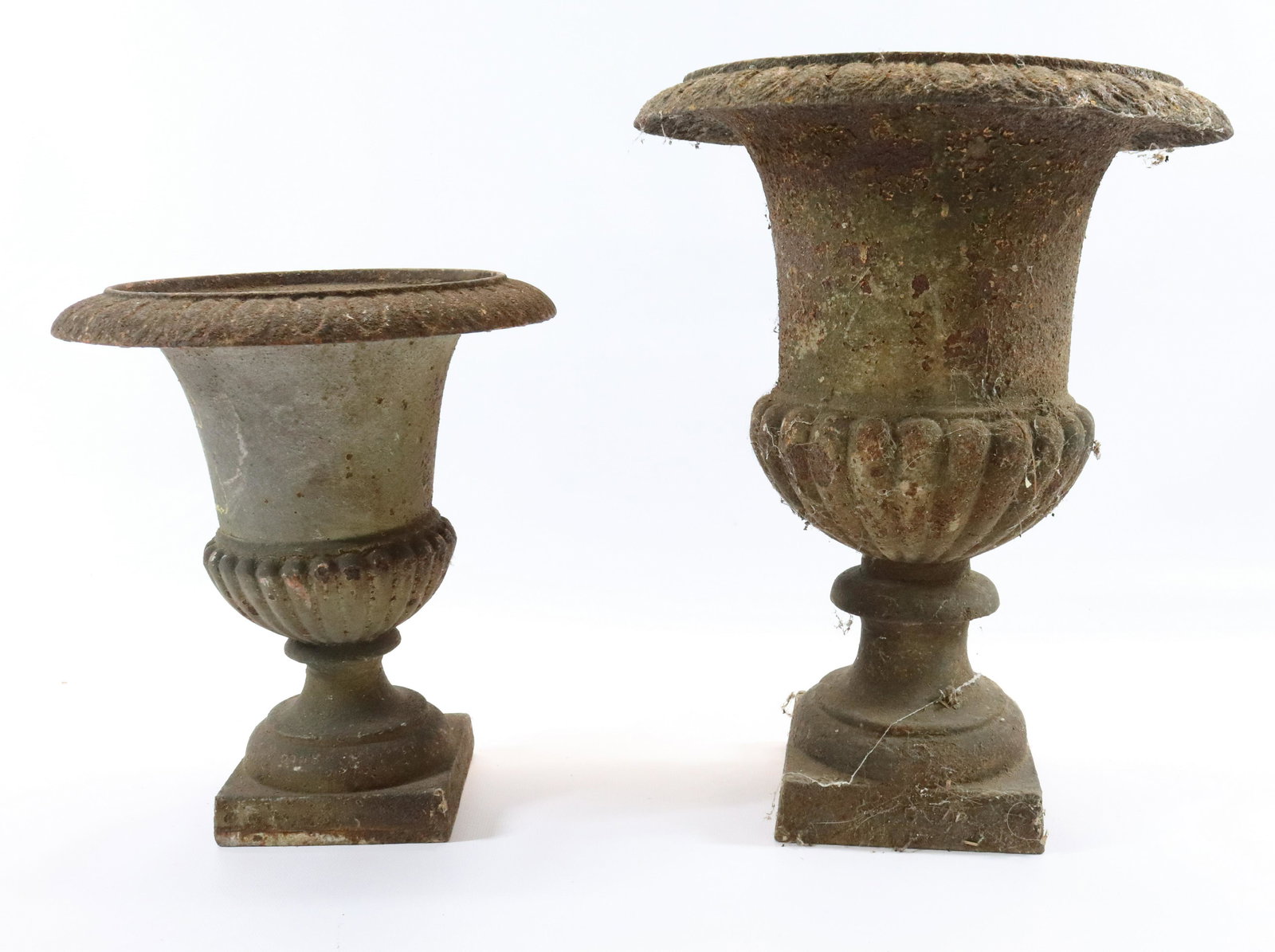 (2) CAST IRON URNS (1 of 3)