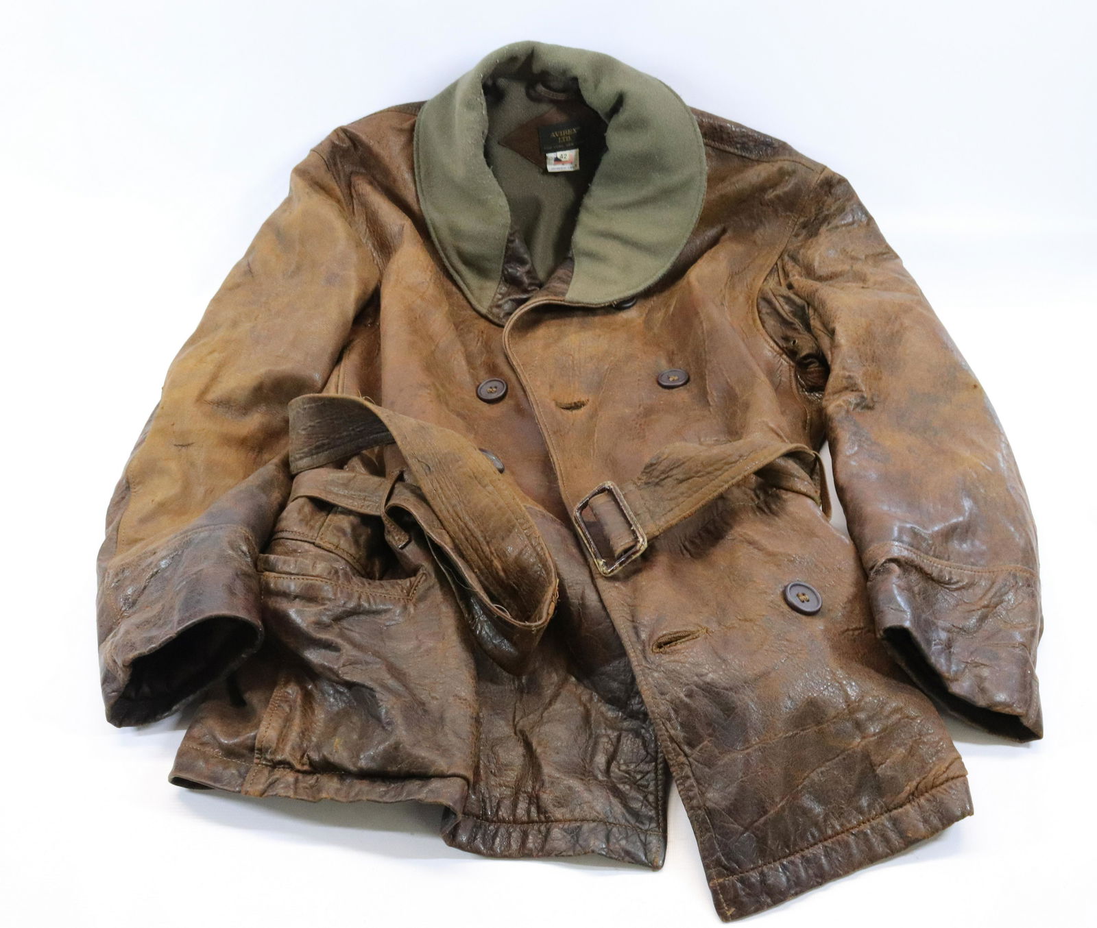 VINTAGE AVIREX LEATHER COAT (1 of 4)