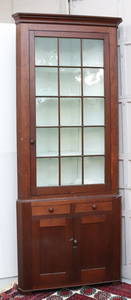 19TH C. CORNER CUPBOARD