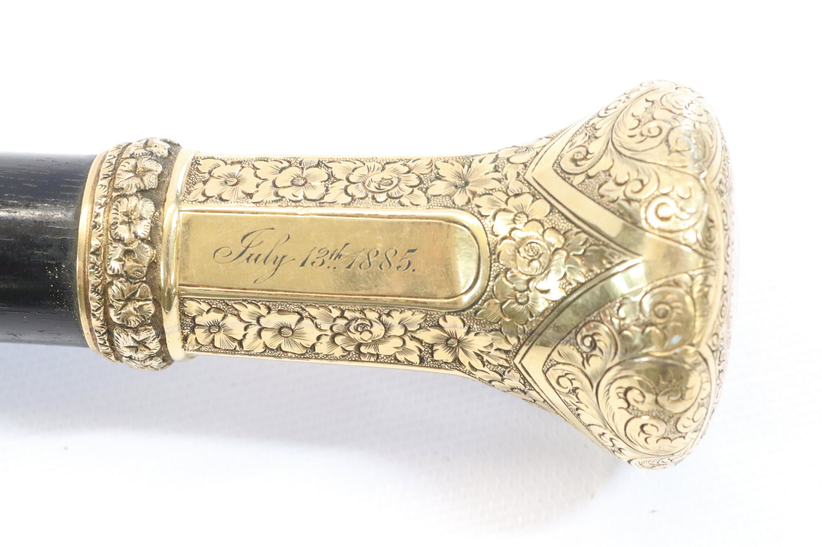 GOLD-PLATED PRESENTATION WALKING STICK (1 of 6)
