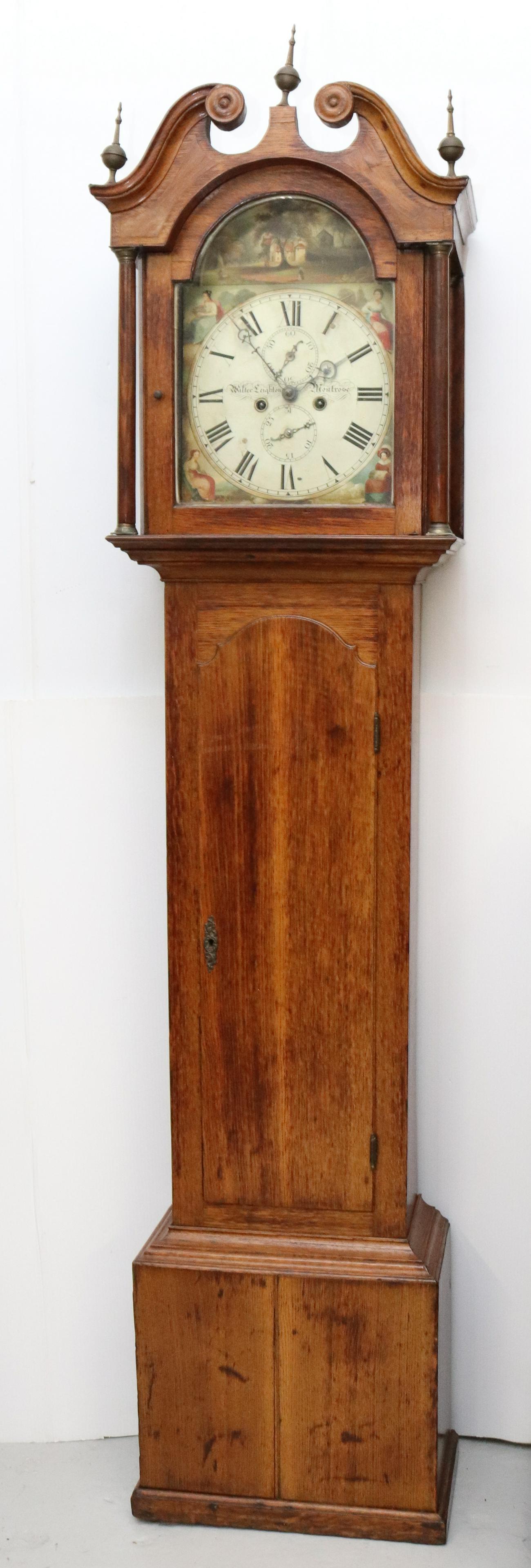 ANTIQUE WALTER LEIGHTON TALL CASE CLOCK (1 of 4)