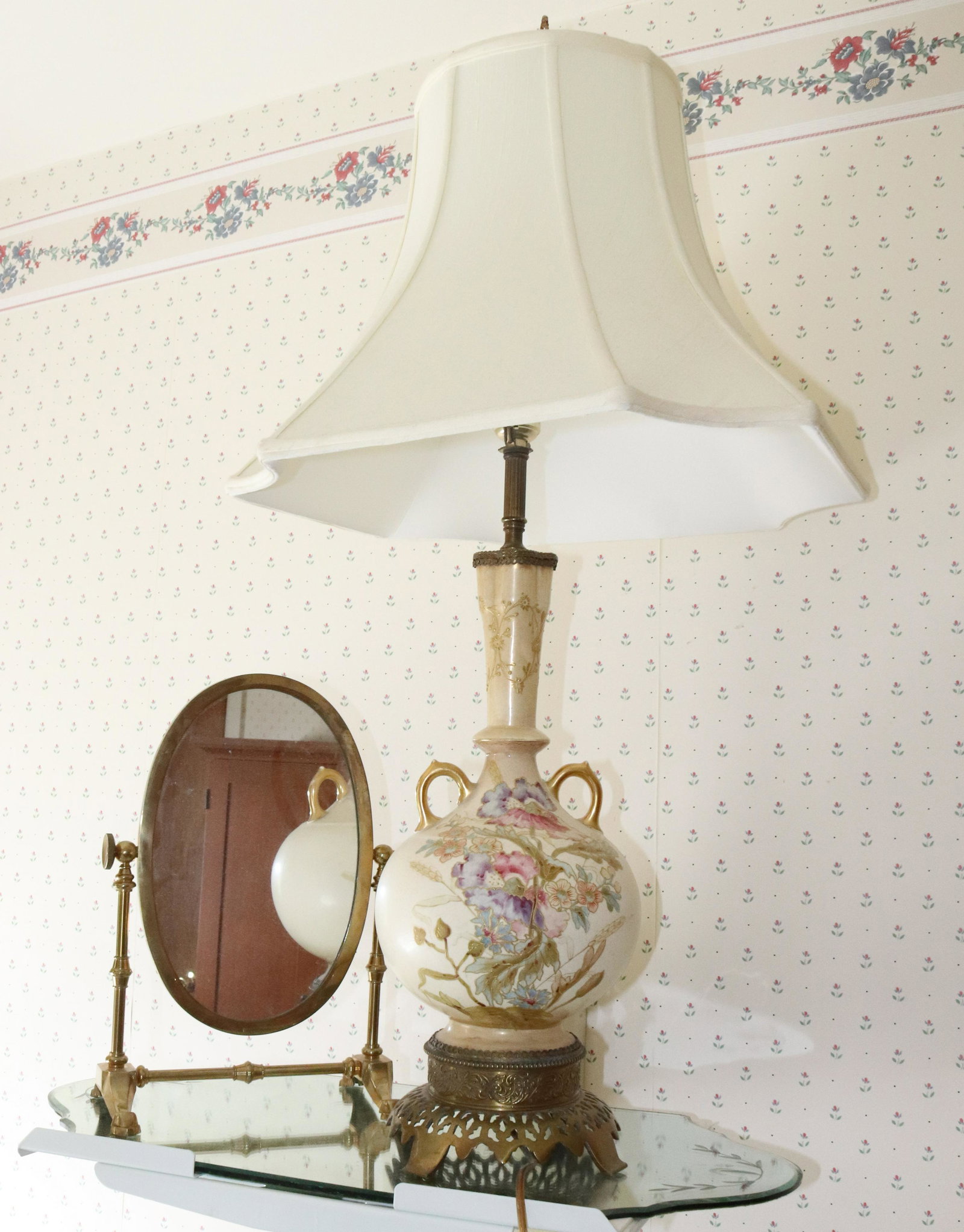 ROYAL BONN LAMP AND MIRROR (1 of 2)