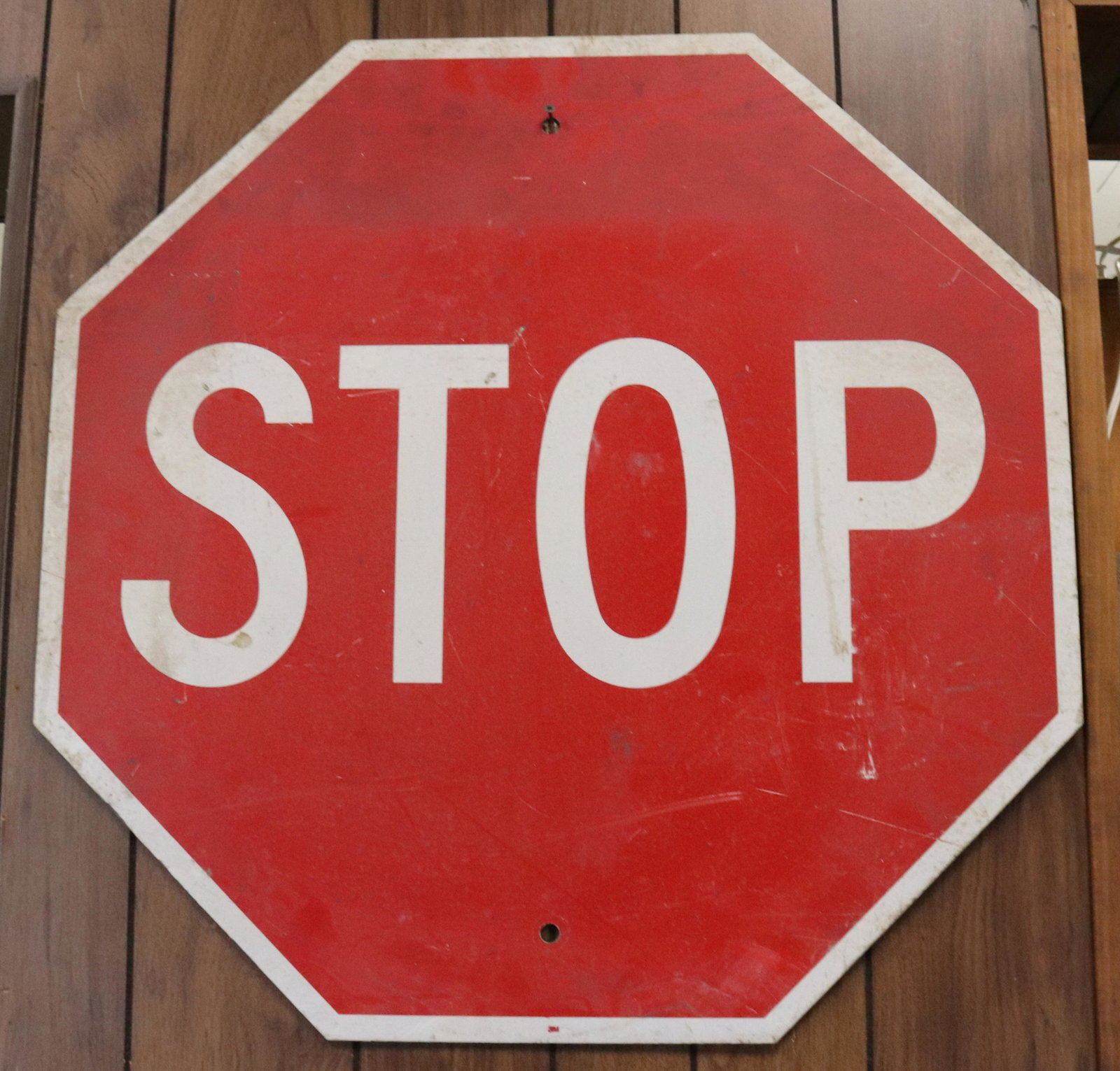 STOP SIGN: RED 3 M SIGN. MEASURES 30" X 30".