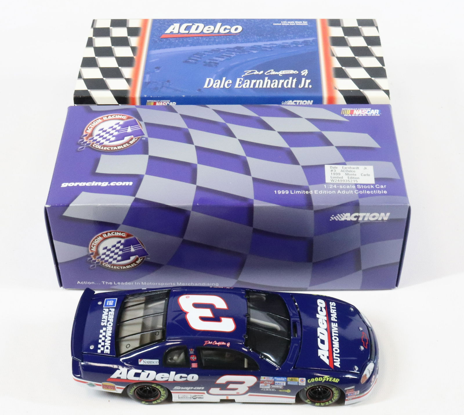 ACTION RACING 1999 DALE EARNHARDT JR. STOCK CAR: NEW IN BOX. 1:24 SCALE. LIMITED EDITION
