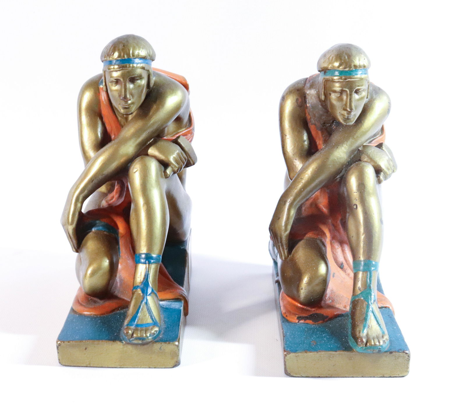PAIR OF POMPEIAN BRONZE BOOKENDS (1 of 5)