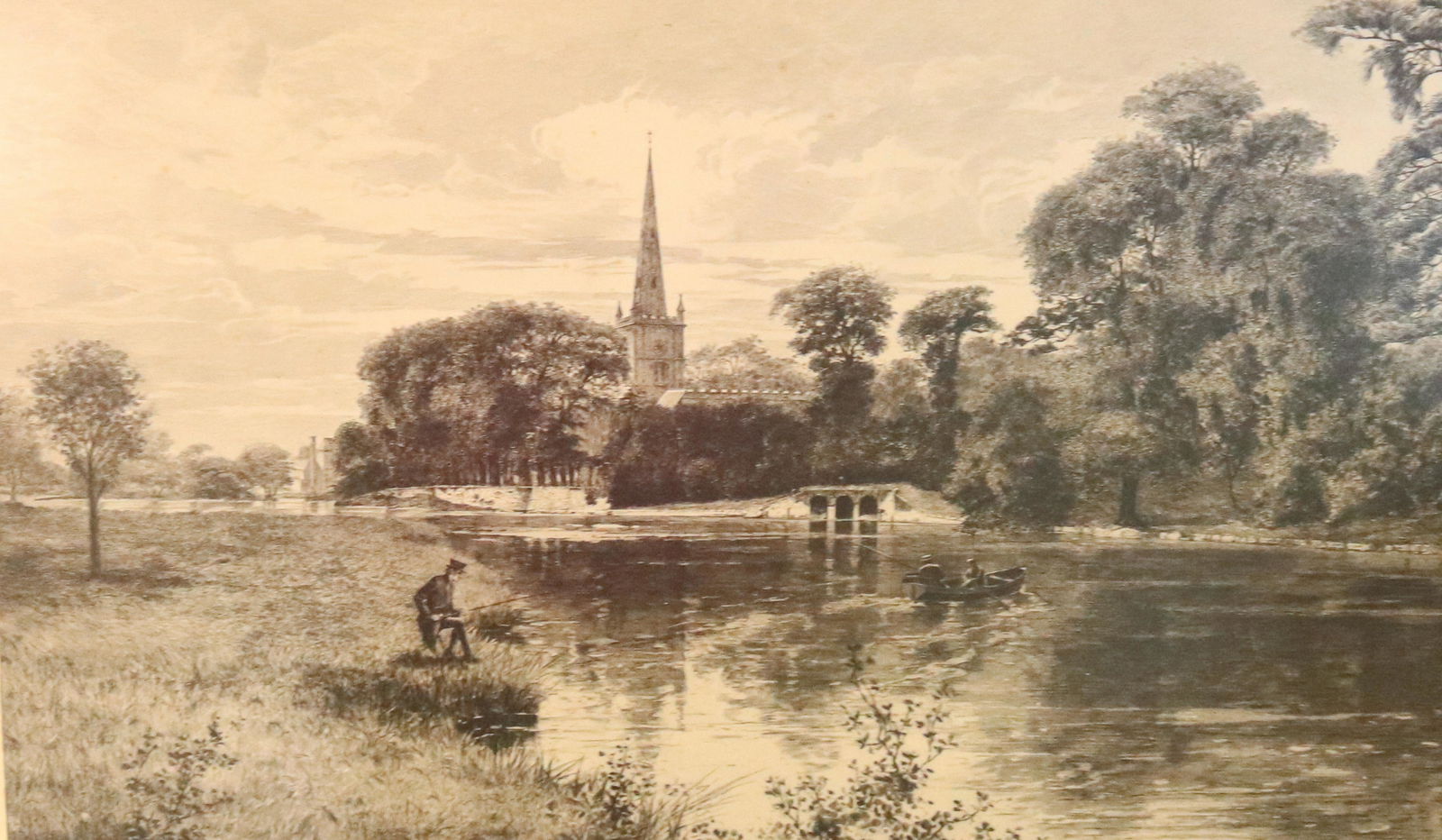 VINTAGE FRAMED LITHOGRAPH (1 of 3)