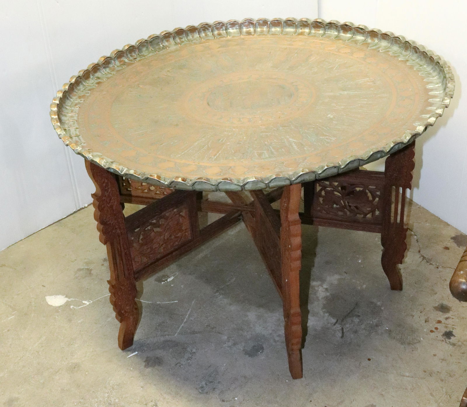 VINTAGE WOOD AND METAL COFFEE TABLE (1 of 2)