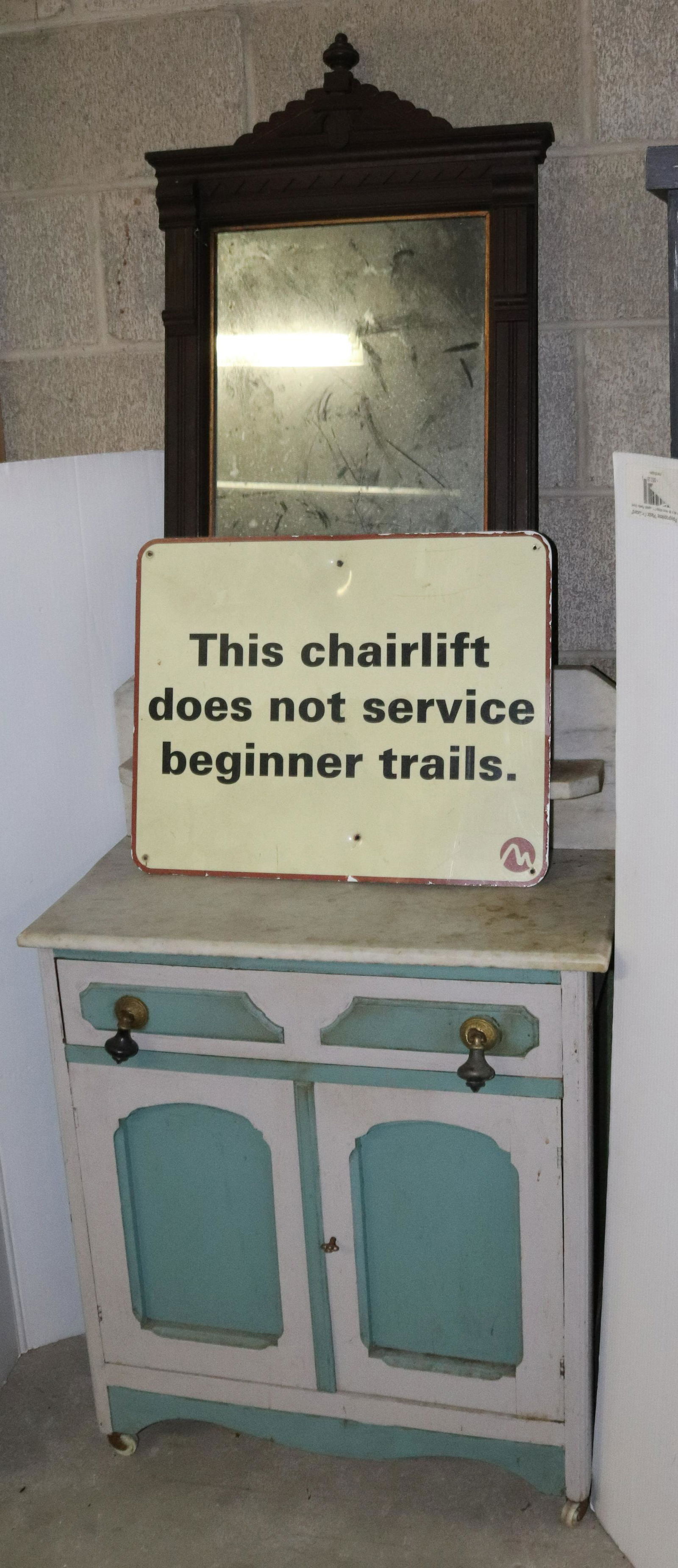 MARBLE TOP WASHSTAND AND MIRROR (1 of 4)