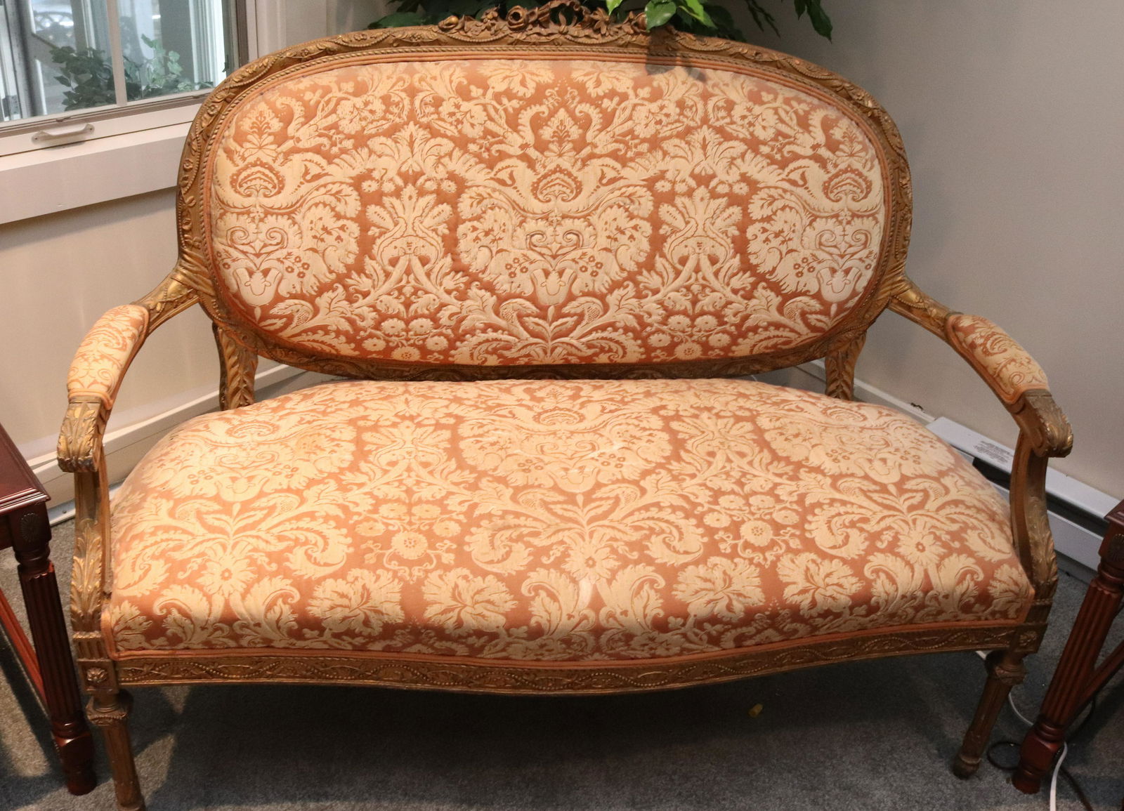 VINTAGE UPHOLSTERED SETTEE (1 of 4)