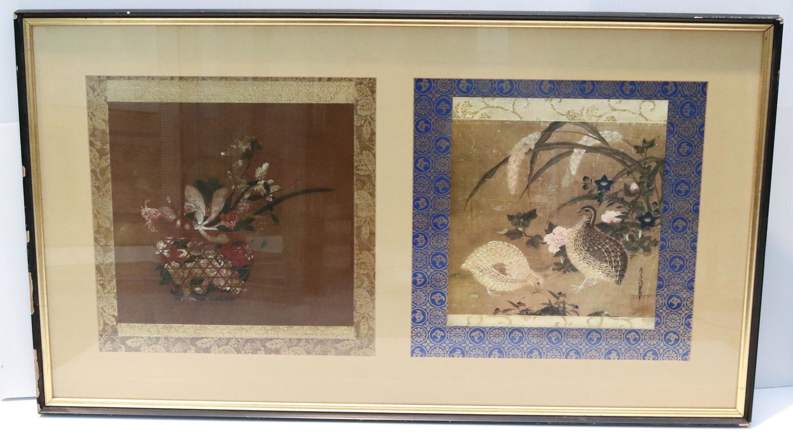 FRAMED ASIAN PAINTED TEXTILES (1 of 3)