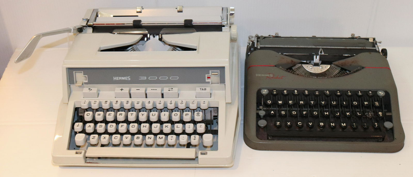 (2) VINTAGE HERMES TYPEWRITERS (1 of 6)