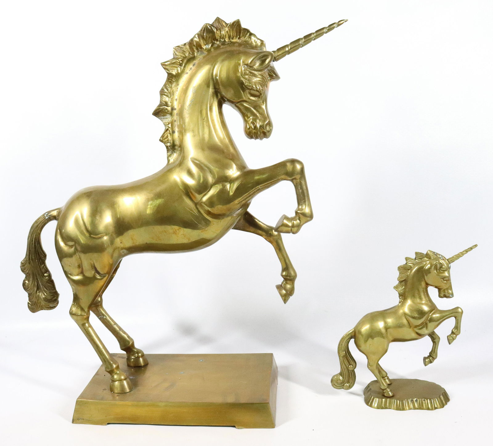 PR OF BRASS UNICORN HORSES (1 of 2)
