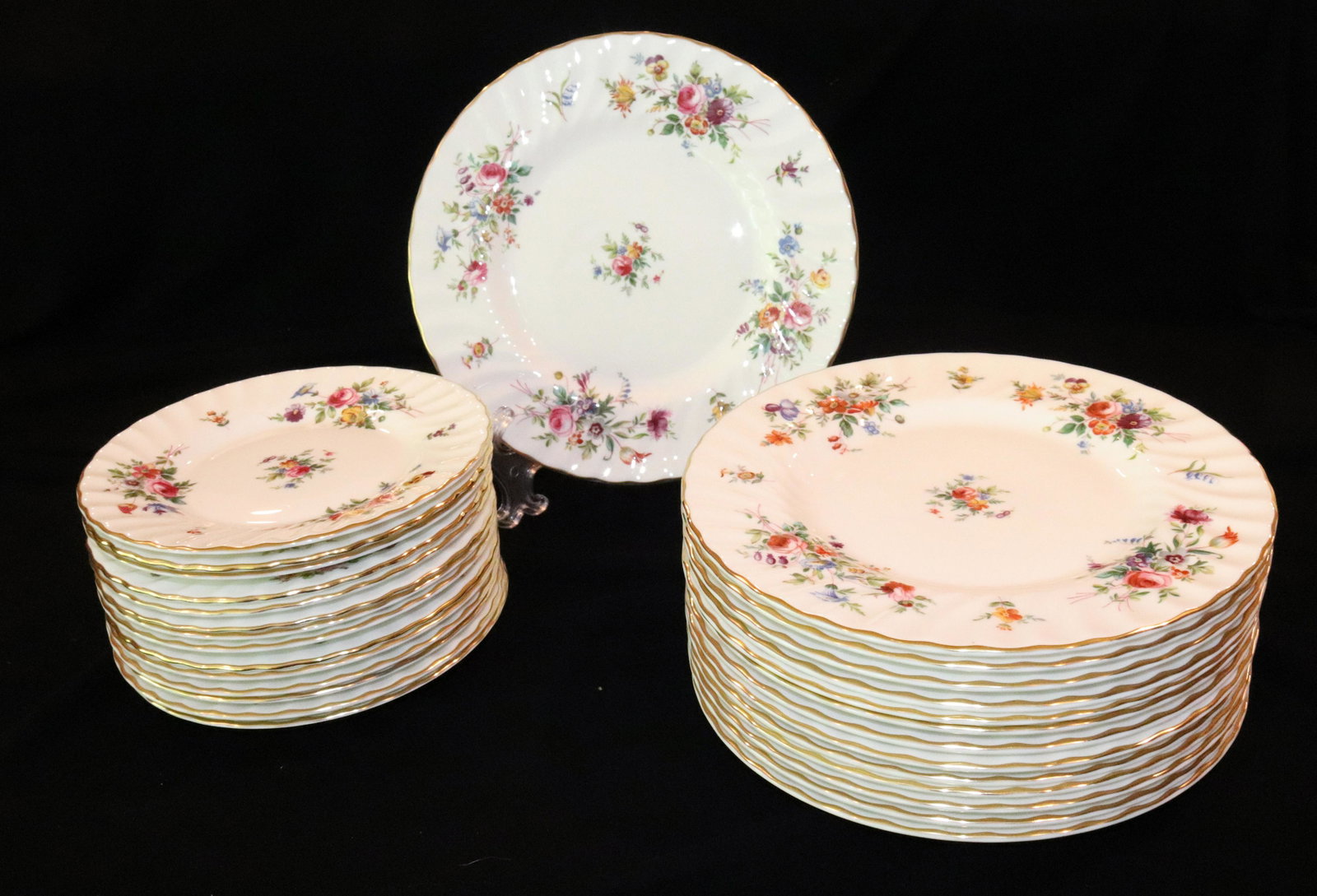 MINTON CHINA: 14-8" SALAD AND 14-61/4 BB PLATES TERMS: THIS IS AN ON-SITE ONLINE ONLY AUCTION. THE SALE ADDRESS IS 718 STOKES MILL RD. EAST STROUDSBURG, PA 18302. THIS IS THE ESTATE OF CANDACE BRIGGS. THERE WILL BE