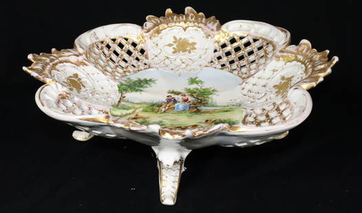 VICTORIAN PORCELAIN: C.G. SCHIERHOLZ & SOHN PORCELIN COMPOTE TERMS: THIS IS AN ON-SITE ONLINE ONLY AUCTION. THE SALE ADDRESS IS 718 STOKES MILL RD. EAST STROUDSBURG, PA 18302. THIS IS THE ESTATE OF CANDACE BRIGGS. THERE W
