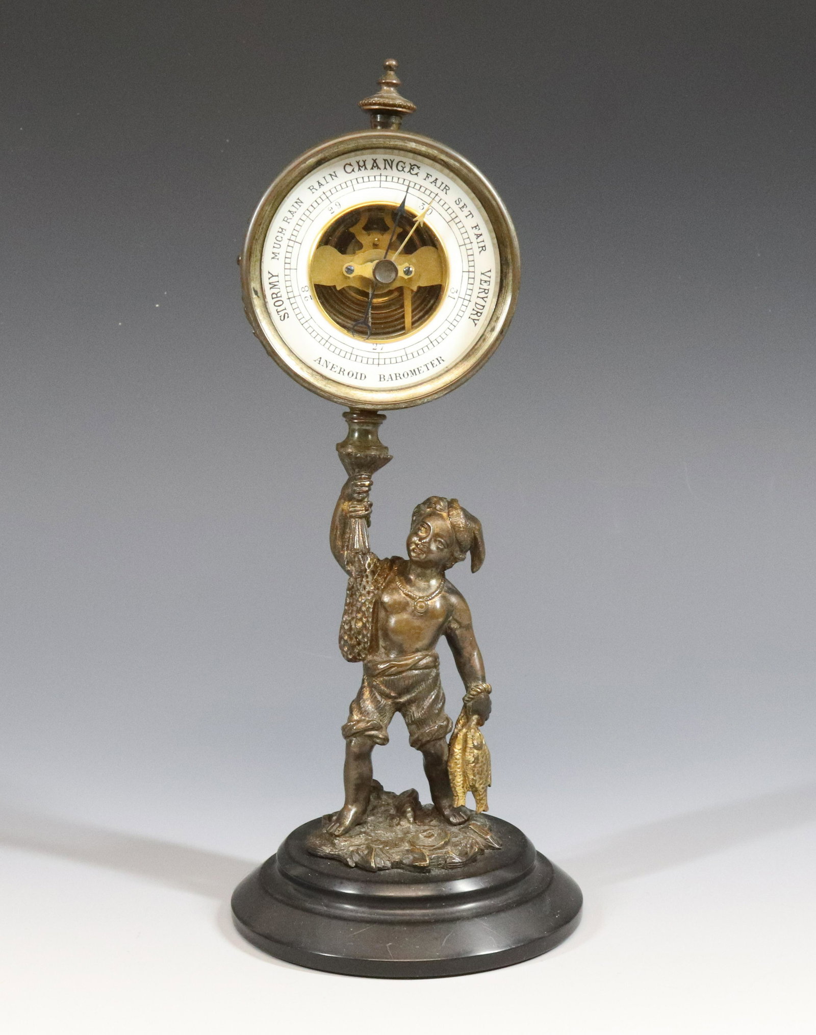 ANEROID FIGURAL BAROMETER (1 of 5)