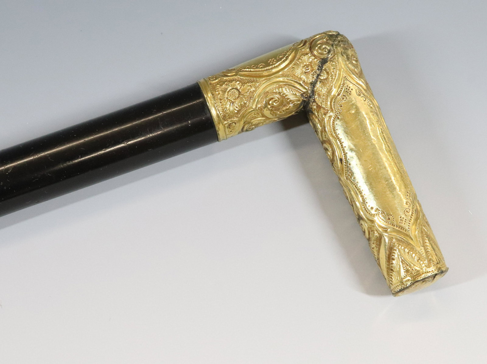 GOLD TOP WALKING STICK (1 of 4)