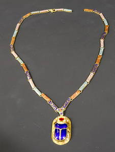 18K ENAMEL EGYPTIAN NECKLACE