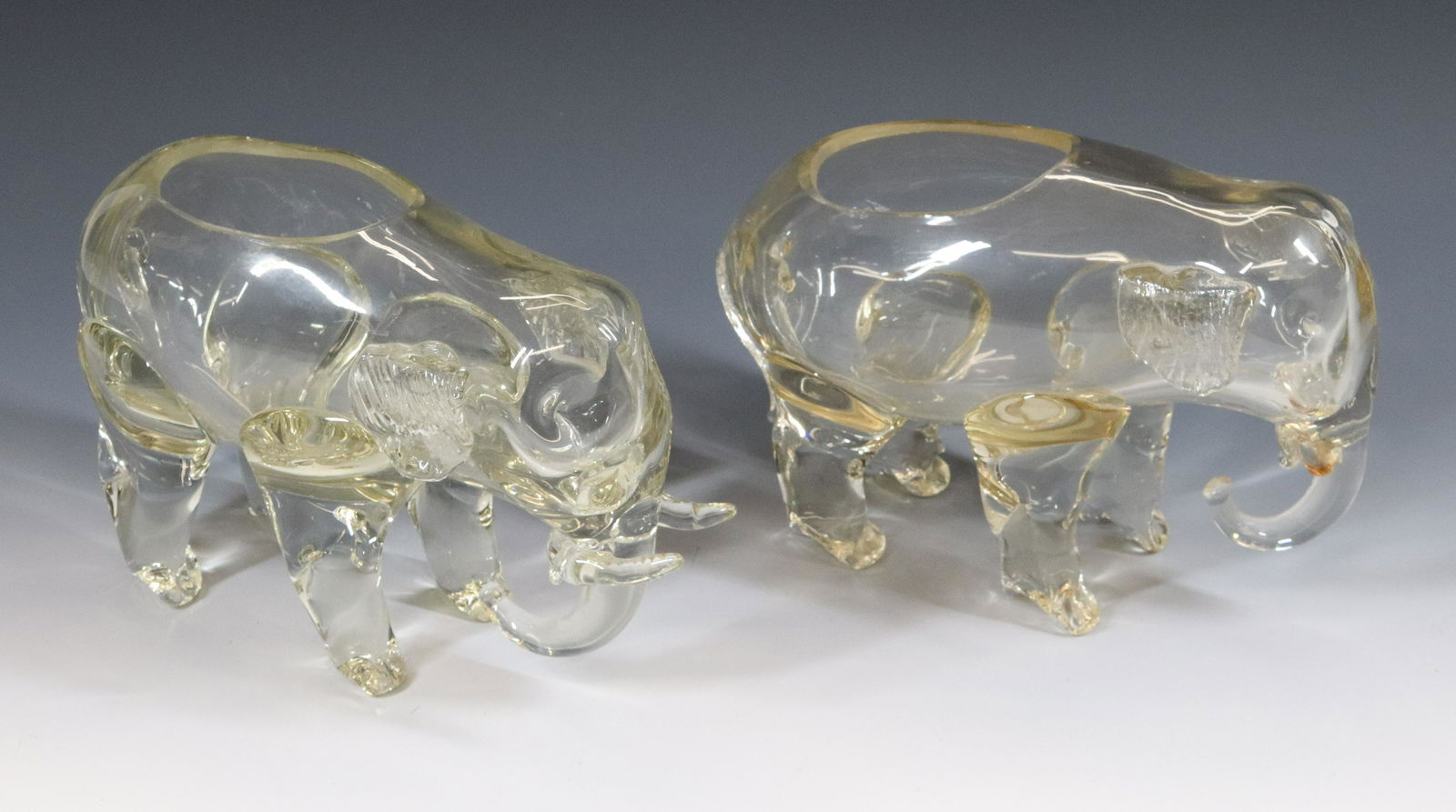 (2) BLOWN GLASS ELEPHANT VASES (1 of 6)