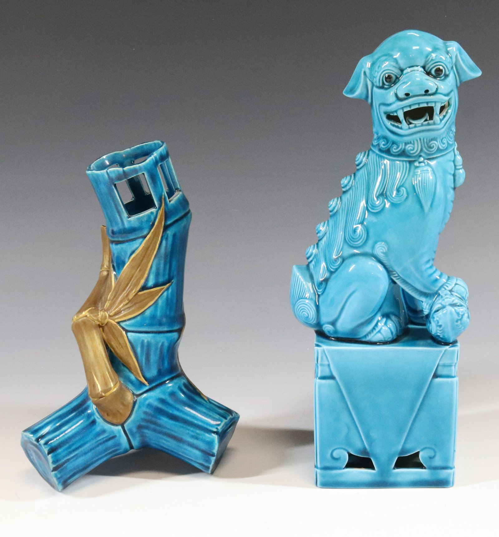 ROYAL WORCESTER BAMBOO VASE AND FIGURINE (1 of 4)