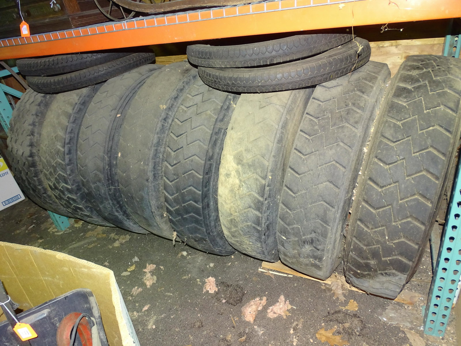 VINTAGE USED TIRE LOT: (12) TIRES FOR TRUCKS IN VARIOUS SIZES AND CONDITIONS PLEASE READ CAREFULLY BEFORE BIDDING. THIS SALE IS ONLINE ONLY AND PICK-UP ONLY. IF YOU CANNOT PICK THE ITEMS UP YOU PURCHASED PLEASE DO NOT BID. 