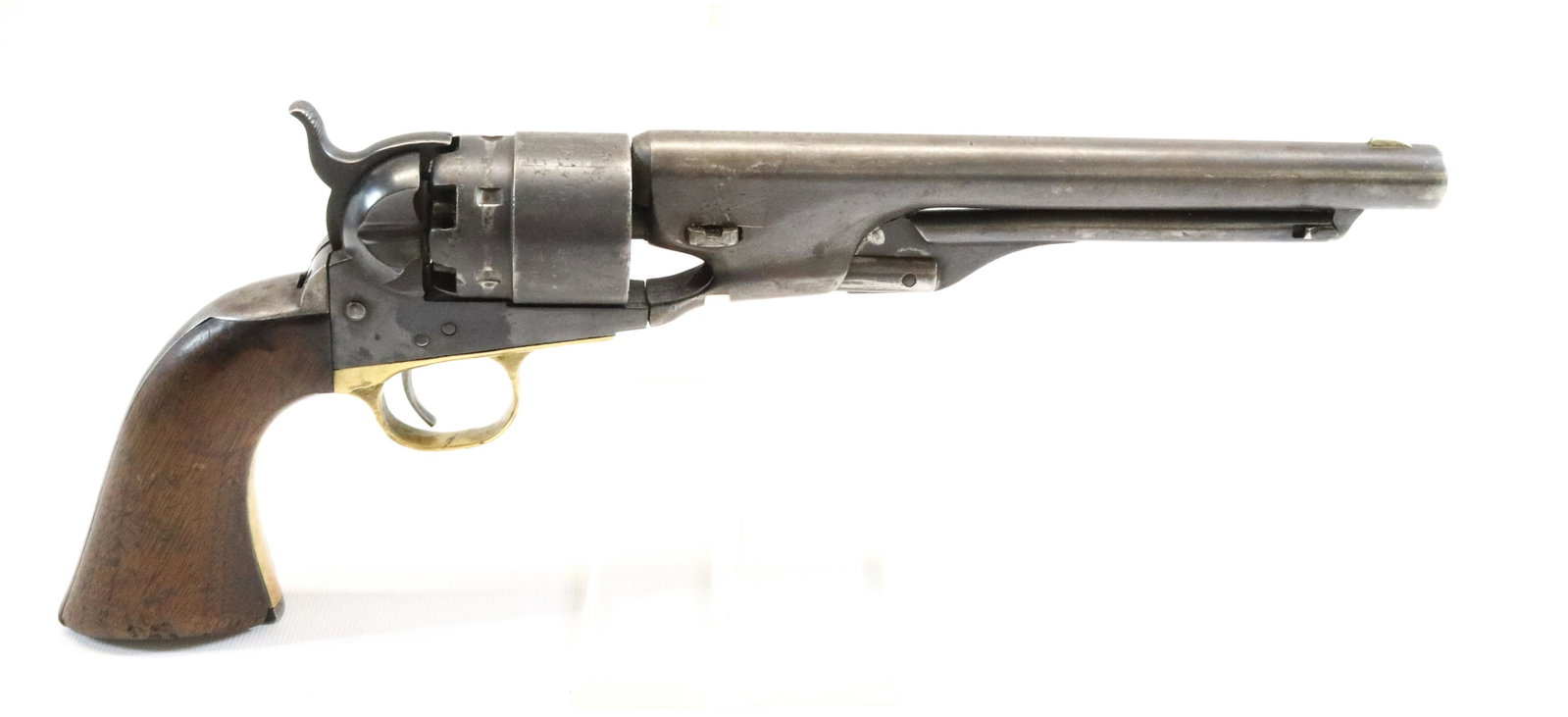CIVIL WAR COLT 1860 ARMY REVOLVER: .44 CAL, SERIAL# 6400 - 6 SHOT REVOLVER WITH ALL MATCHING NUMBERS - BARREL AND FRAME MARKINGS ARE PRESENT - 8" BARREL (14 1/2" OVERALL)