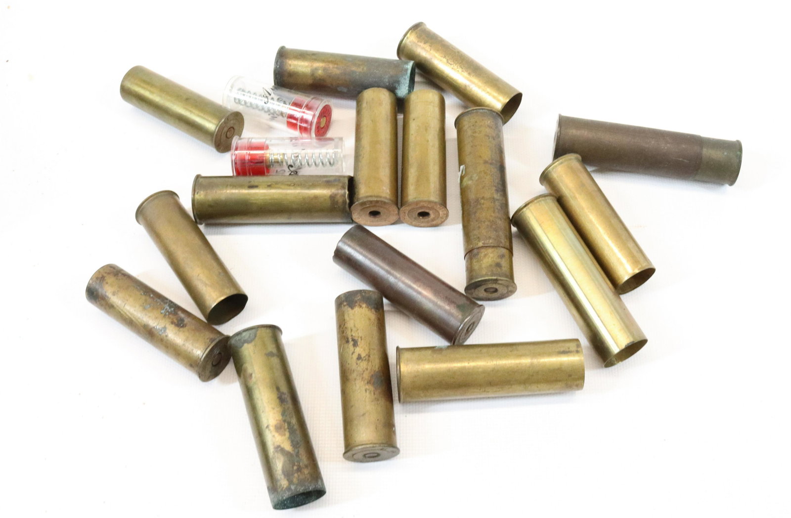 EARLY BRASS LOT: LOT OF EARLY BRASS SHELLS 10/12 GAUGE WINCHESTER AND MORE.