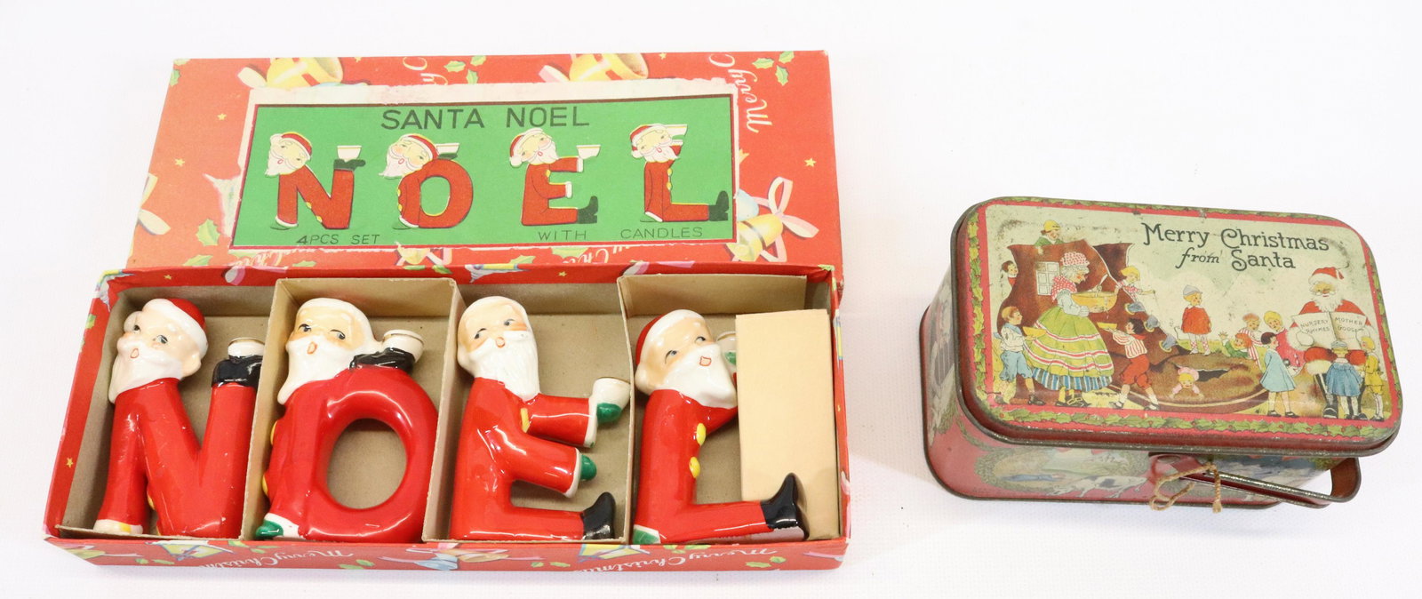 MERRY CHRISTMAS TIN AND NOEL CANDLEHOLDERS (1 of 3)