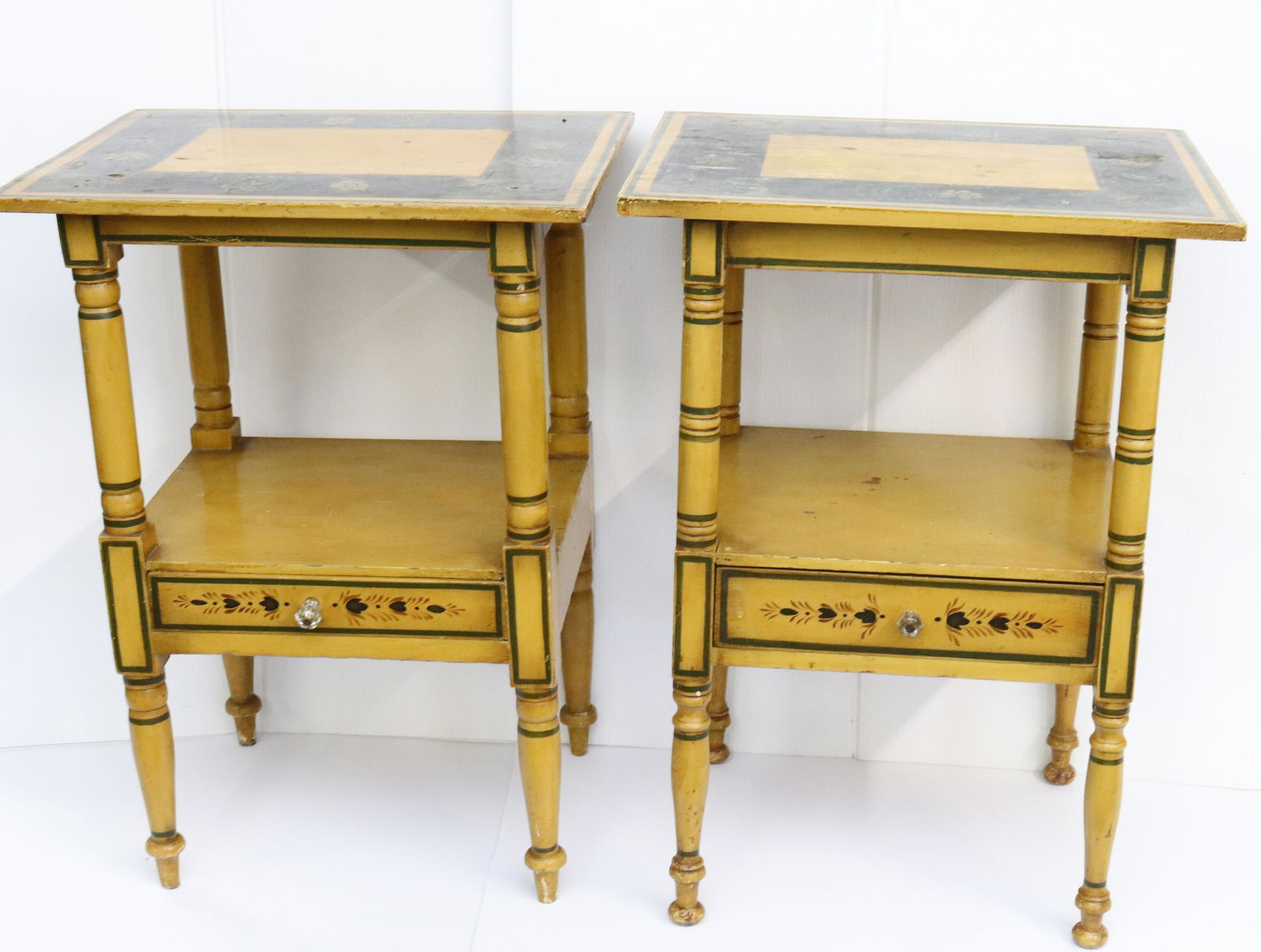 PAIR OF 19TH. C. PAINT DECORATED SIDE TABLES (1 of 4)