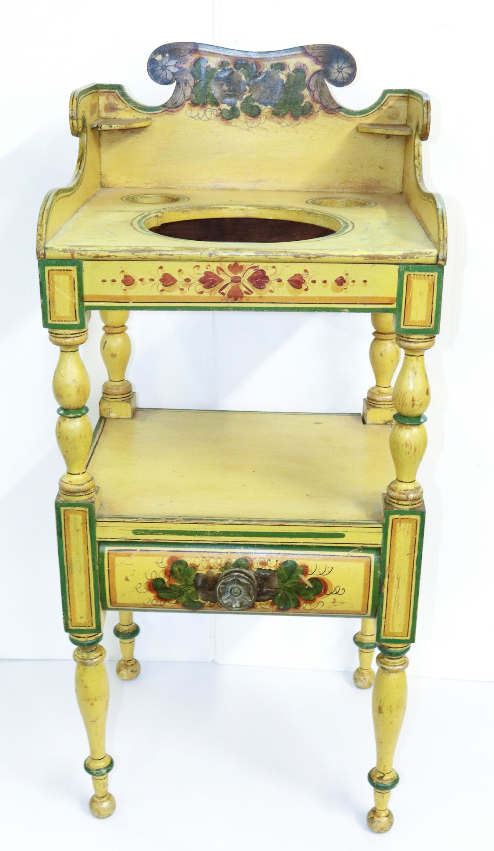 19TH C. PAINT DECORATED WASHSTAND (1 of 4)
