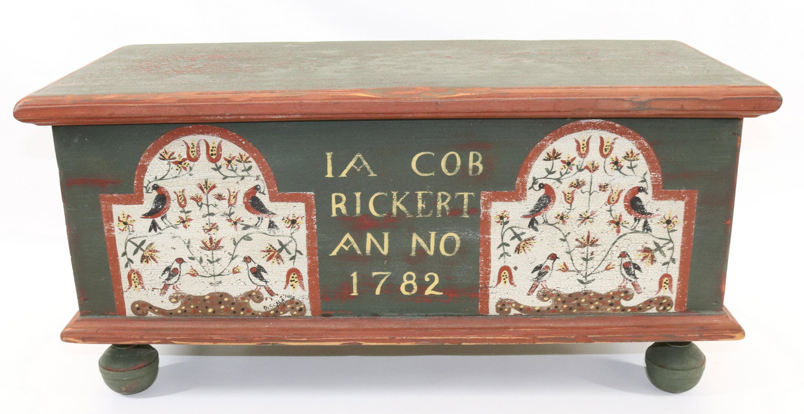 CONTEMPORARY PAINT DECORATED MINIATURE BLANKET CHEST (1 of 4)