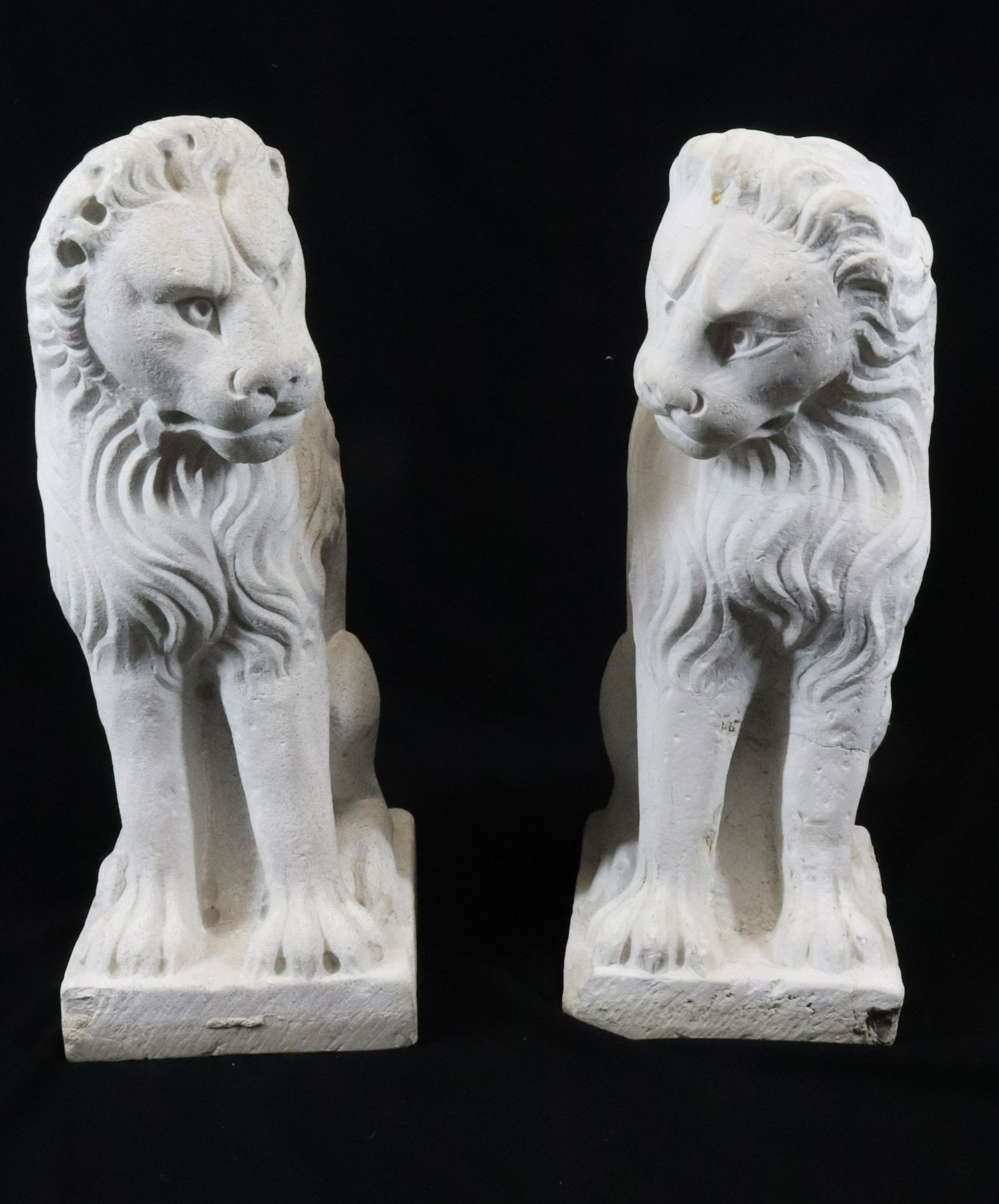 PAIR MARBLE LIONS (1 of 2)