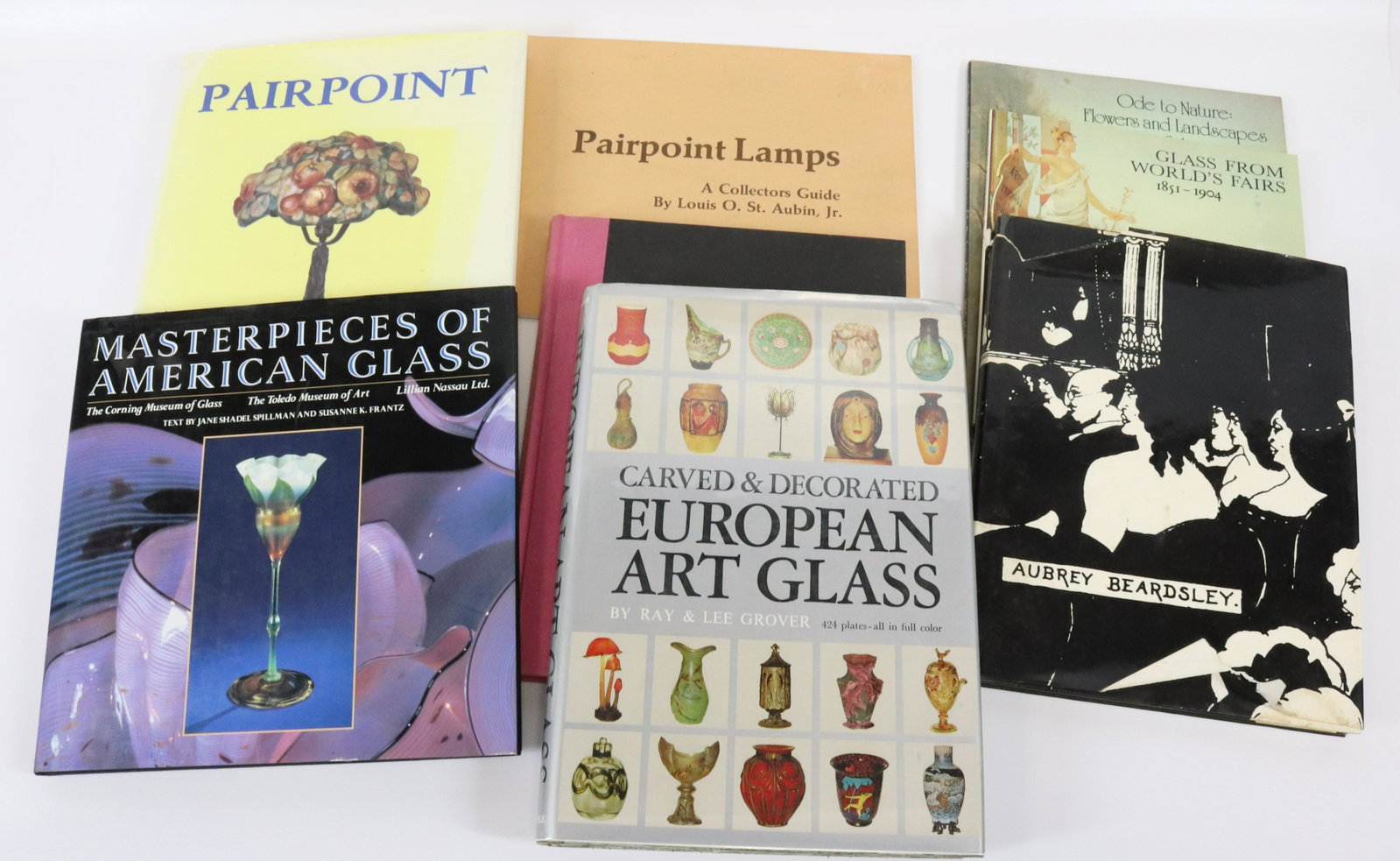 (8) BOOK LOT: INCLUDES TWO ON PAIRPOINT GLASS EUROPEAN GLASS EROTIC WORLDS FAIR GLASS ETC 12" X 10" Terms: Please read Carefully before bidding. This is a Two-Part Estate Sale. Pick-up for these sales will be Tuesd