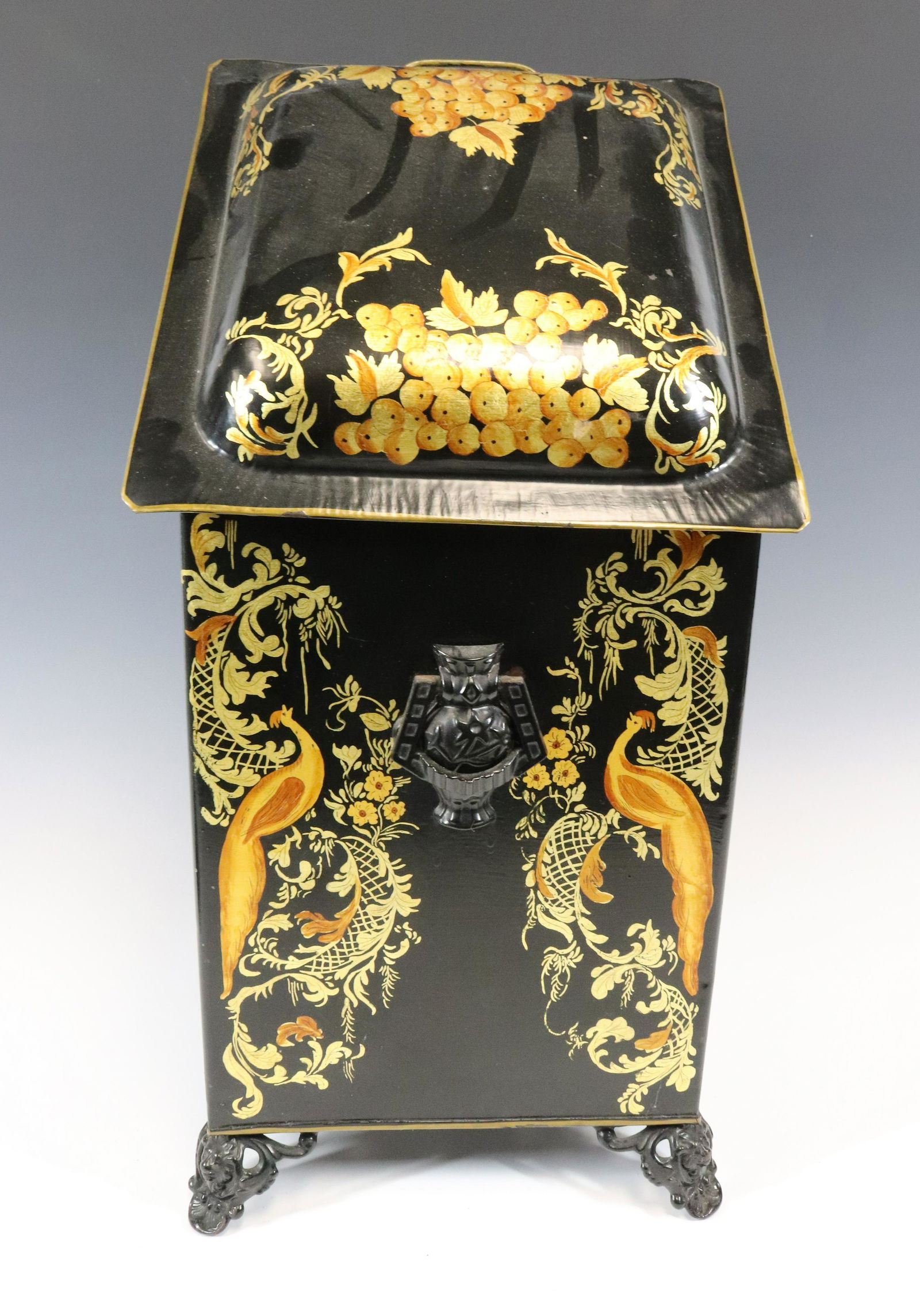 TOLE PAINTED COAL BIN (1 of 3)