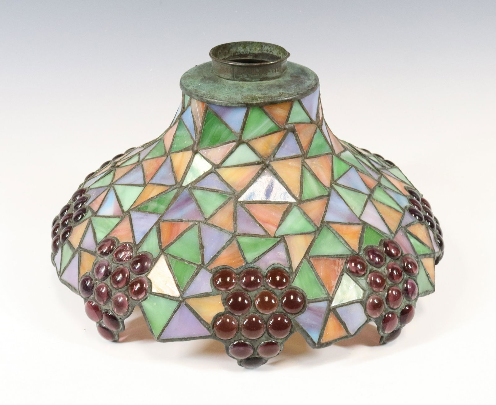 ART DECO LEADED GLASS SHADE (1 of 3)