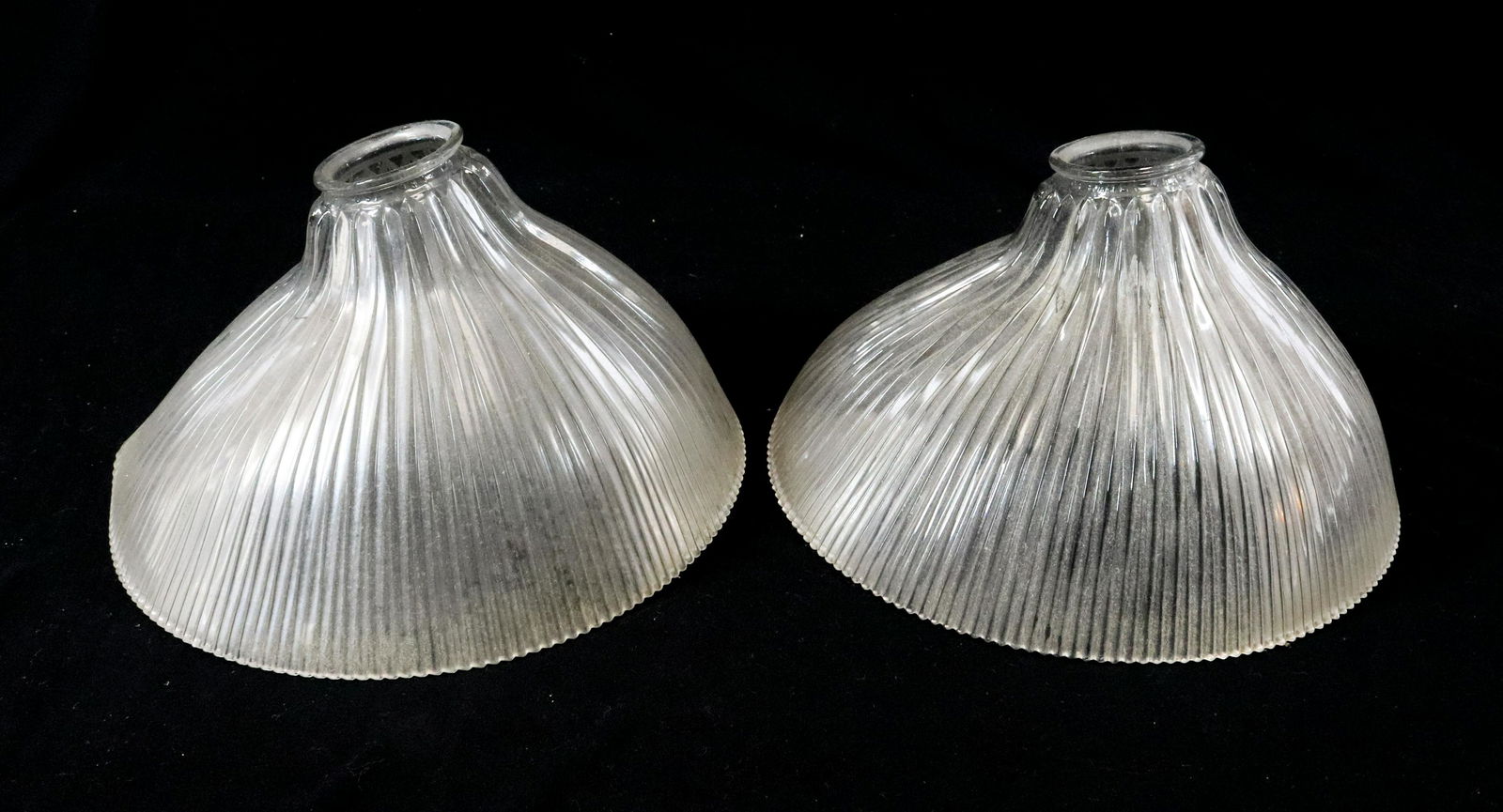 PAIR ANGLE HOLOPHANE SHADES (1 of 4)