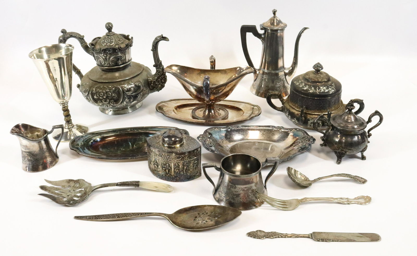 VICTORIAN SILVERPLATE GROUP (1 of 3)
