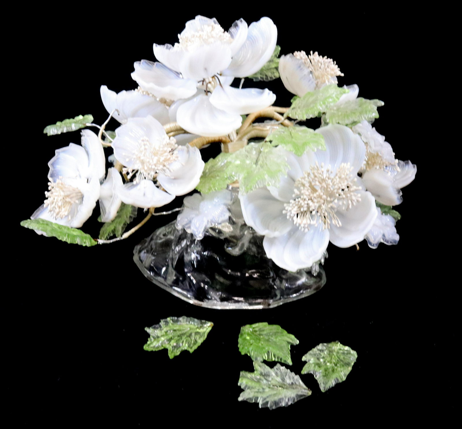 FRENCH GLASS FLOWER ARRANGEMENT (1 of 2)