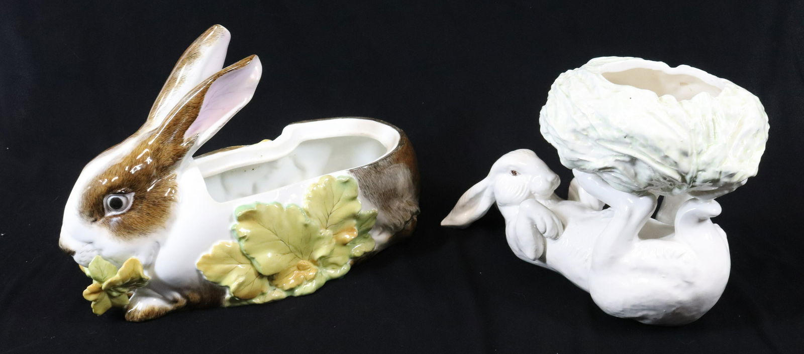 TWO CERAMIC RABBITS (1 of 4)