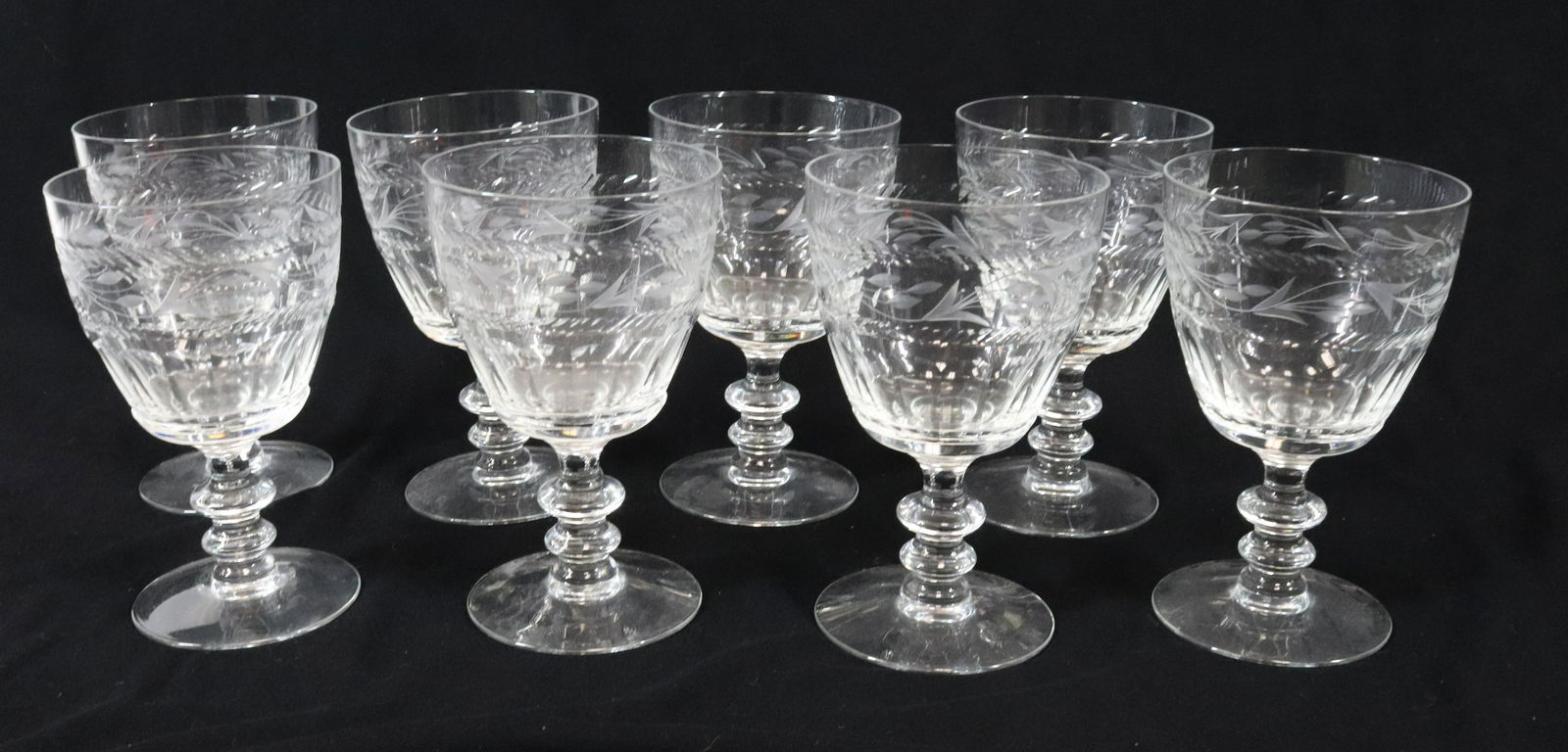 (8) FOSTORIA CUT GLASS GOBLETS (1 of 2)