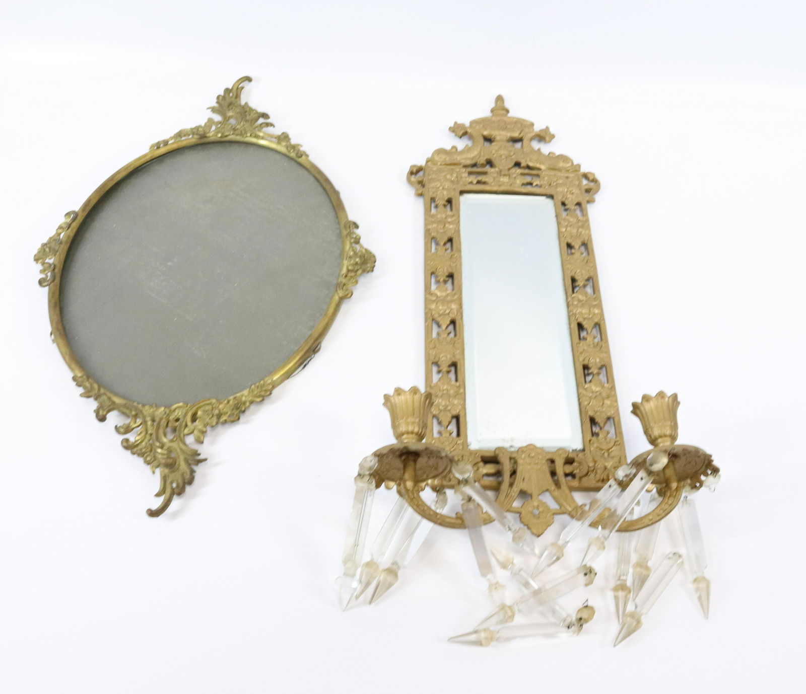 CAST IRON MIRROR WALL SCONCE (1 of 4)